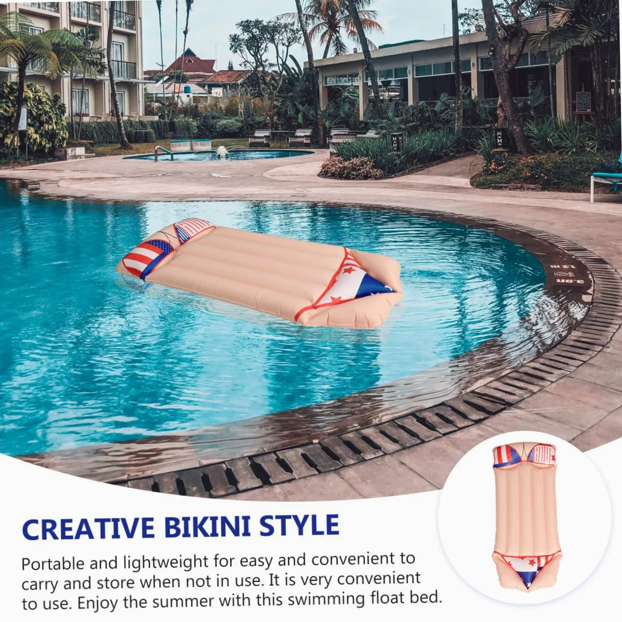 1 Pieza Colchón Inflable de Natación con Estilo Bikini Inflable para Piscina Colchoneta de Agua