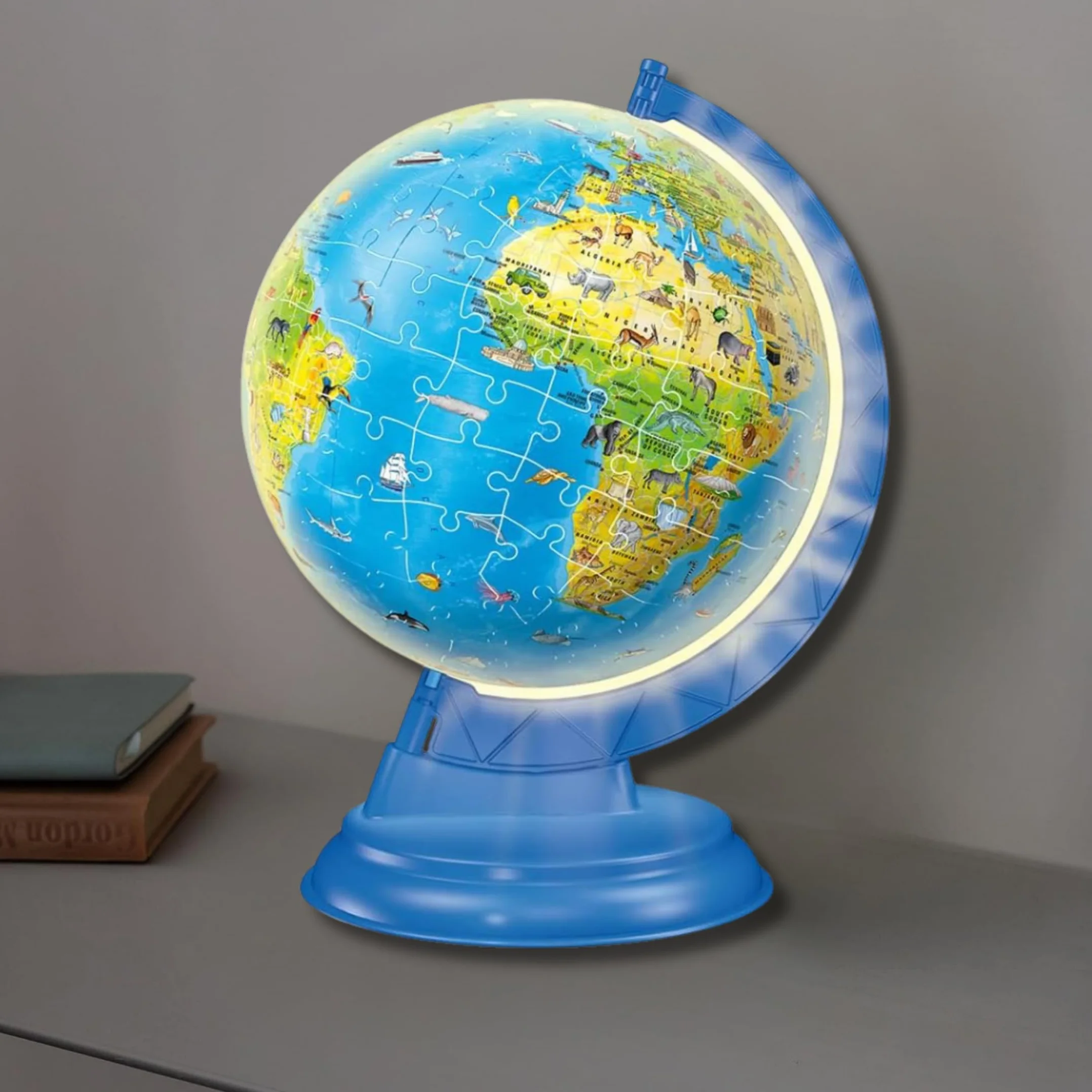 Ravensburger Puzzle 3D Globo Terráqueo con Luz | 180 Piezas | Maquetas para Montar | Regalos Niños 6 Años