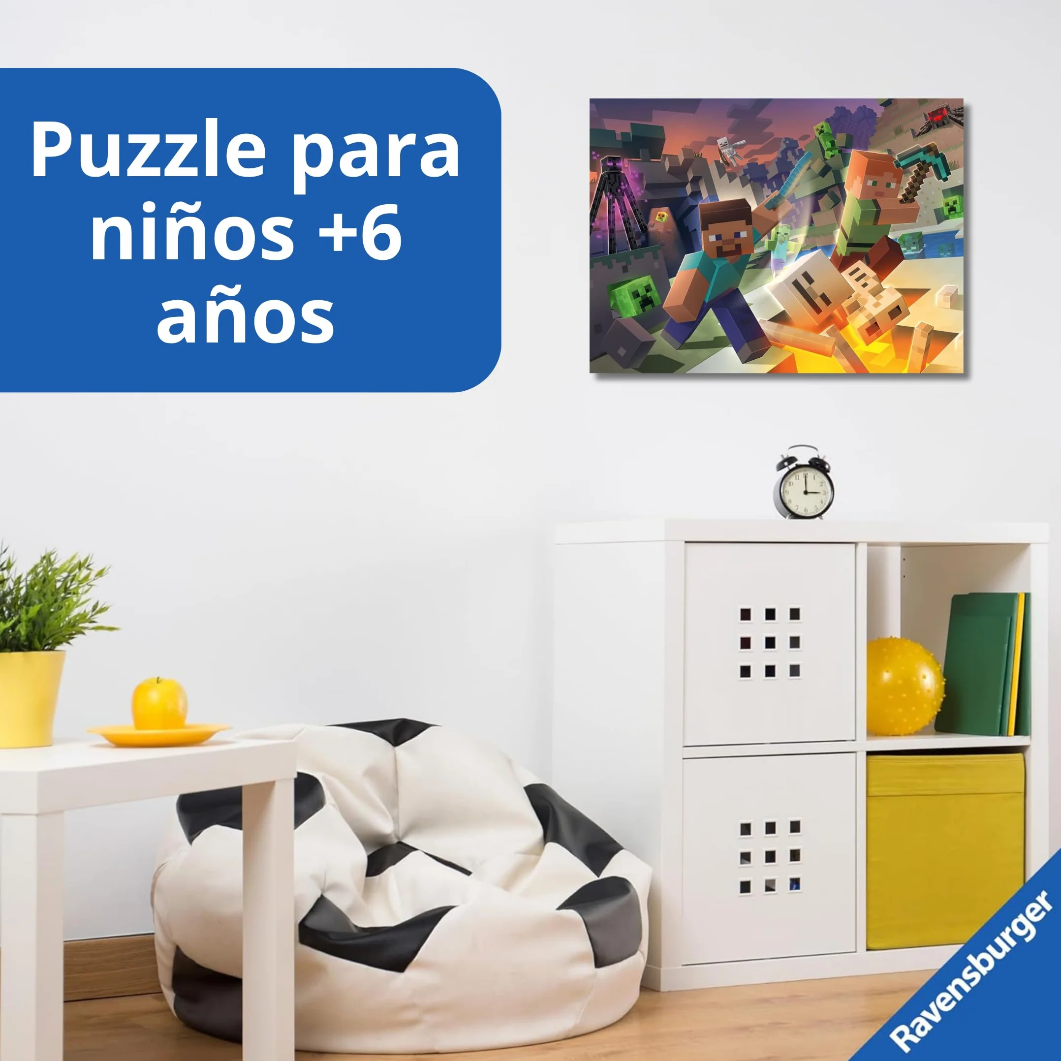Ravensburger - Puzzles XXL Minecraft | Puzzle 6 Años O Más | Regalo Niño 6 Años O Más De 100 Piezas | Rompecabezas Niños De 36 X 49 Cm Puzzle