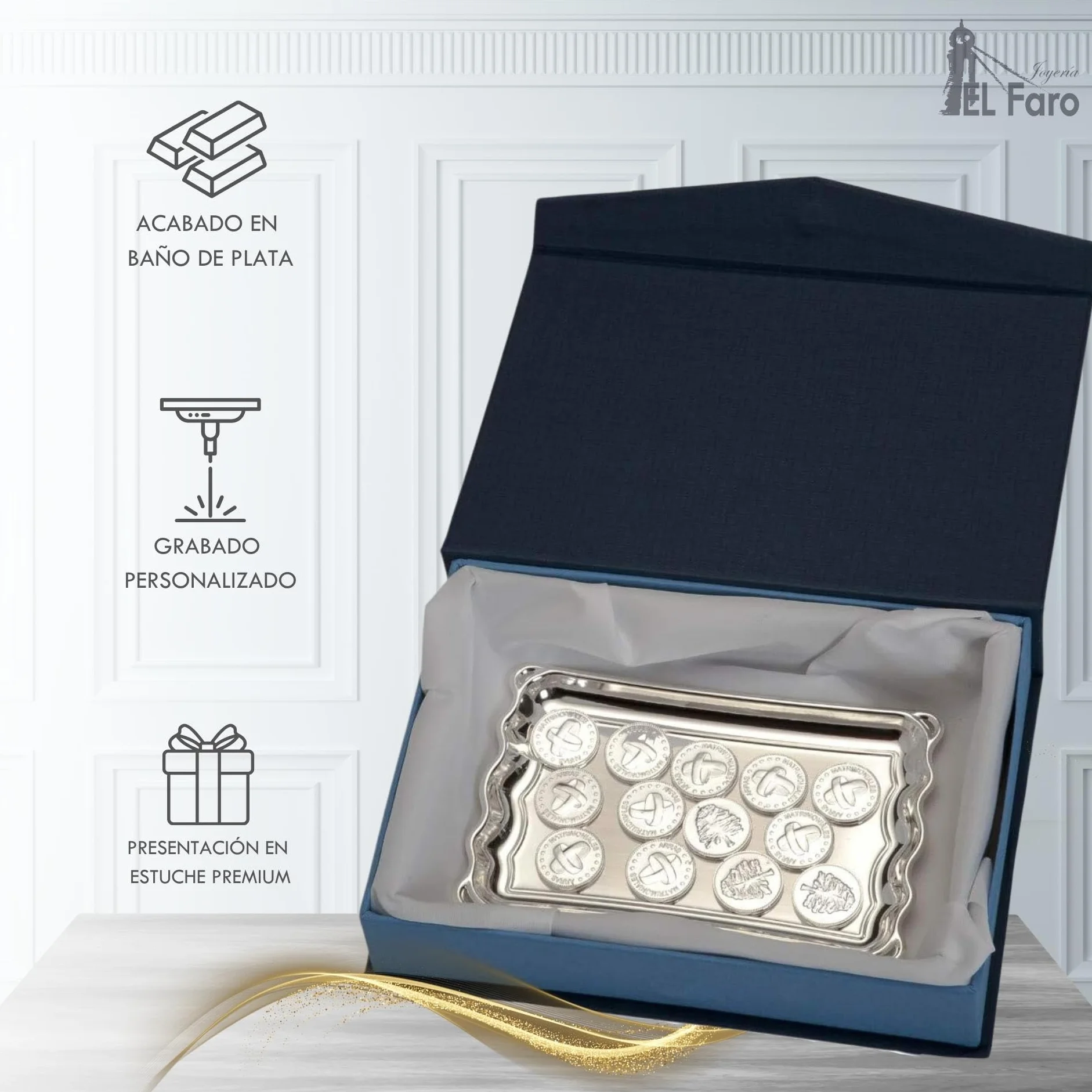 JOYERIA EL FARO | Arras de Boda | Arras Boda | Grabado Personalizado | Presentación en Estuche Premium | Un Regalo para Toda la Vida