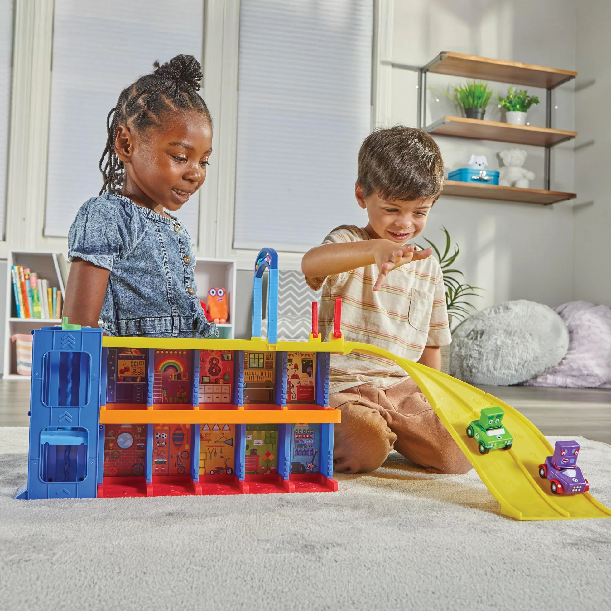 Learning Resources Garaje para Contar Numberblocks, 3 Años +, Juguete Educativo de Matemáticas Interactivo con Coches y Sonidos