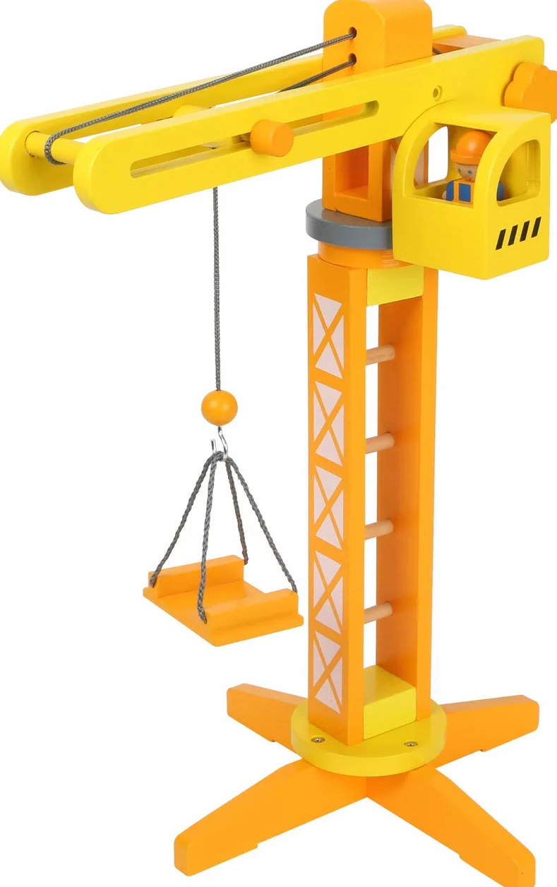 Small Foot Grúa de construcción con Accesorios de construcción, Juego de Madera para niños, 100% Certificado FSC® a Partir de 3 años Nro. de artículo: 12007