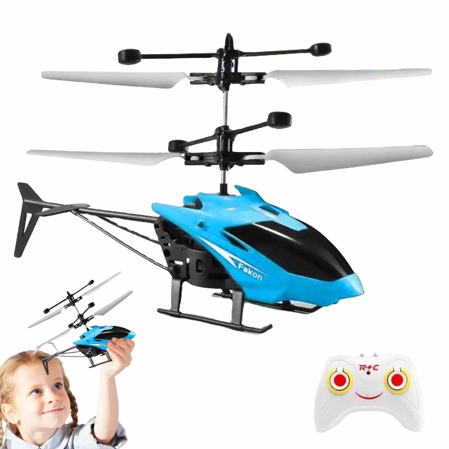 Genérico De Helicóptero De Control Remoto - Drone De Avión con Sensor, Helicóptero RC para Niños | Folleto Flotante Interior Ligero Resistente A Choques por Inducción Manual con Batería De Liti
