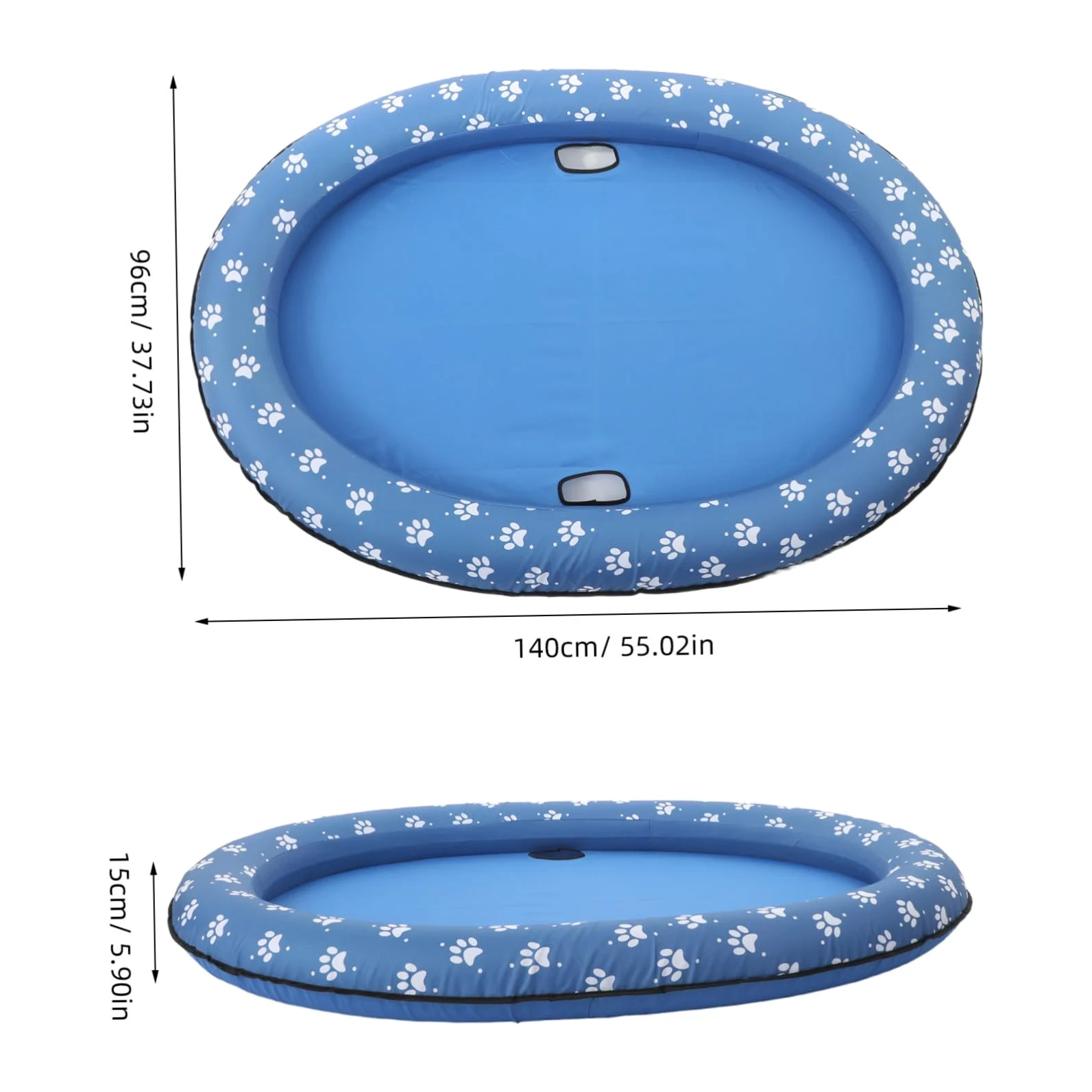 Colchón Flotante Inflable para Mascotas Azul, Portátil y Plegable | Oxford y Pvc, para Perros y Otros Animales, Uso en Piscina o Estanque, Accesorios Aleatorios
