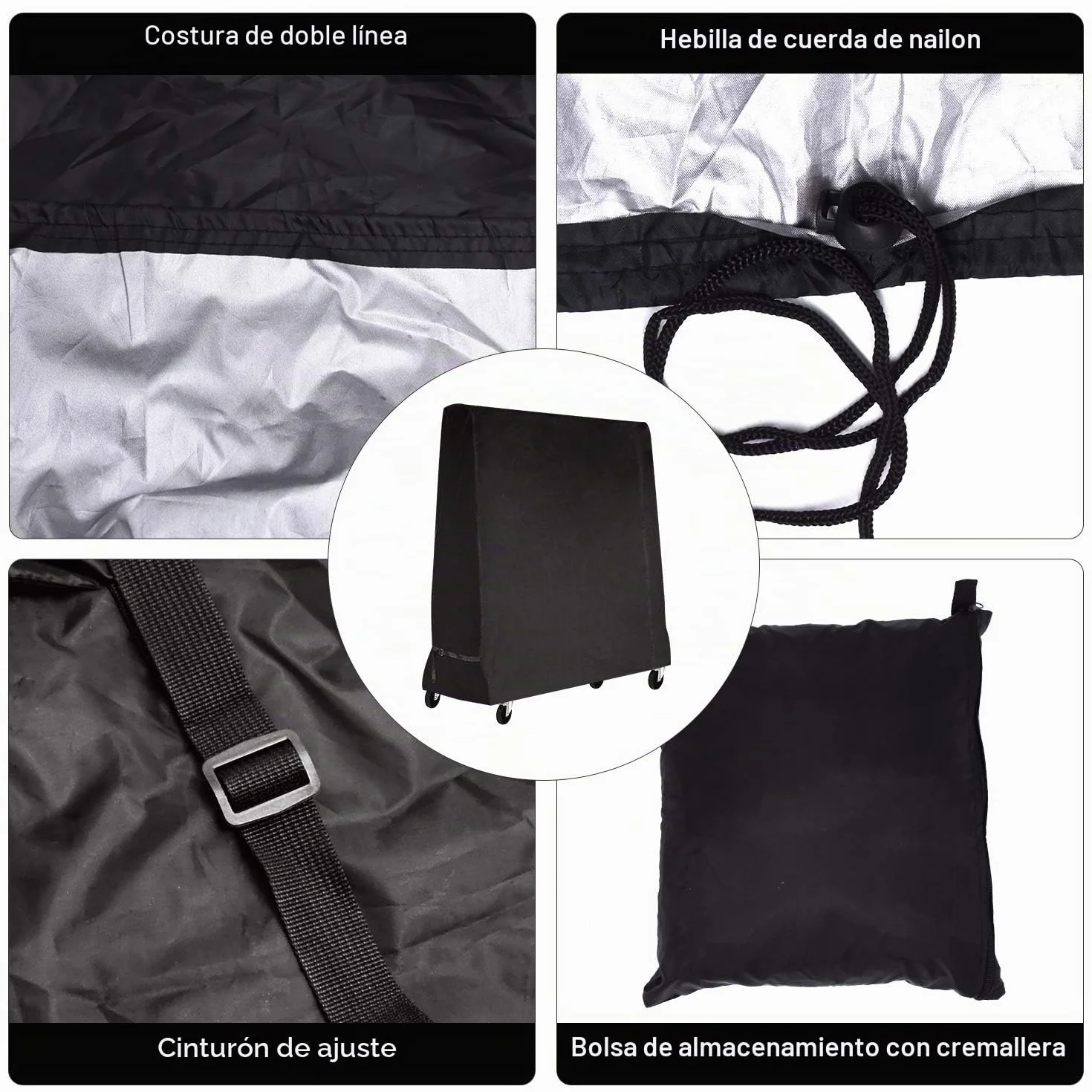 Funda Protectora para Mesa de Ping-Pong Impermeable Oxford 165x70x185cm Negro