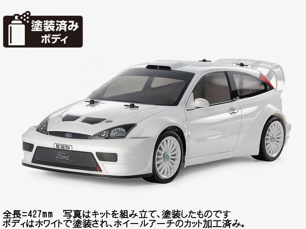 TAMIYA 58724 1:10 RC Ford Focus RS Custom TT-02 - Coche teledirigido, vehículo, modelismo, Montaje, afición, Kit de construcción de radiocontrol, Regalo RC