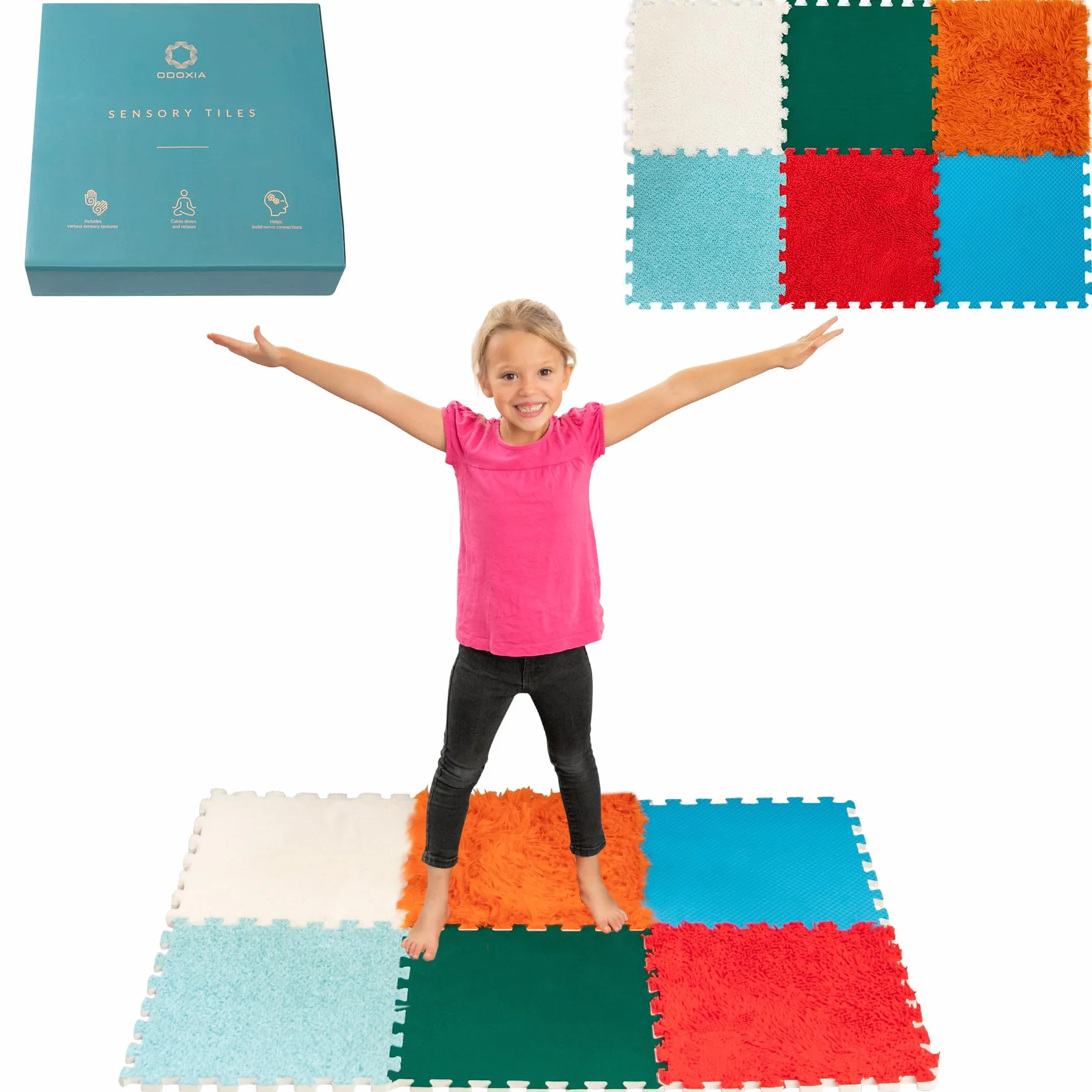 Baldosas Sensoriales Para Niños | Alfombrillas Sensoriales Encajables Para Autistas | Exploración Multisensorial | Puzle Sensorial | Juguete Sensorial Para Juego Táctil | Alfombrilla Ortopédica