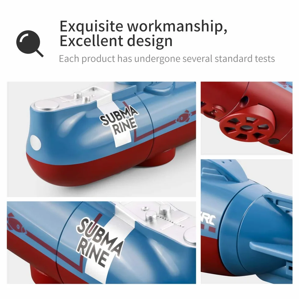 OBEST Mini Submarino Teledirigido Barco, 6 m/Min Simulado RC Submarino Atómico, 360 ° Giratorio Modelo de Barco de Buceo de Alta Velocidad, Juguete de Agua Eléctrico Regalo para Niños a Partir de 8