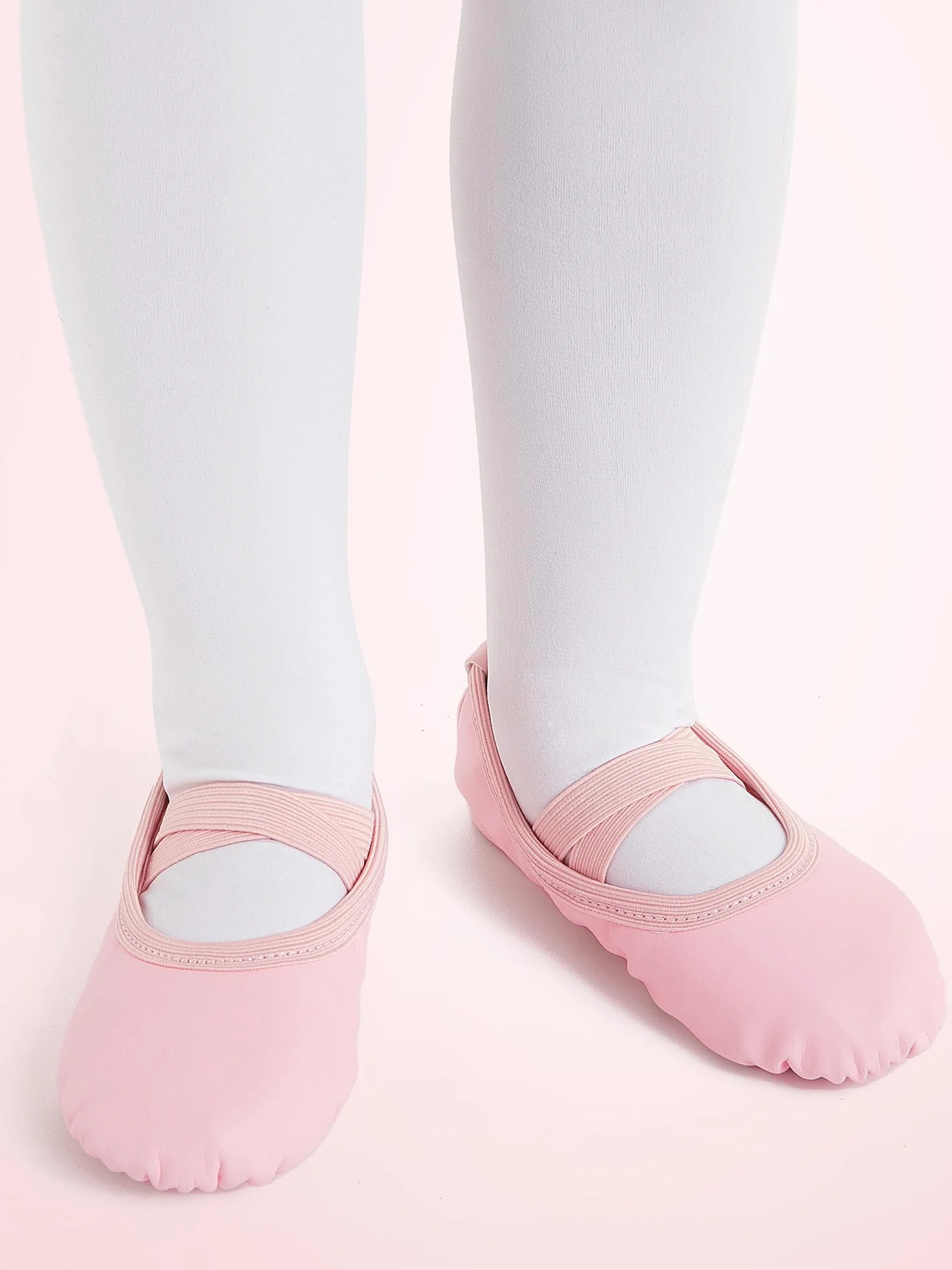 Zapatillas de ballet niña piel forro algodón grueso suela piel completa correas precosidas