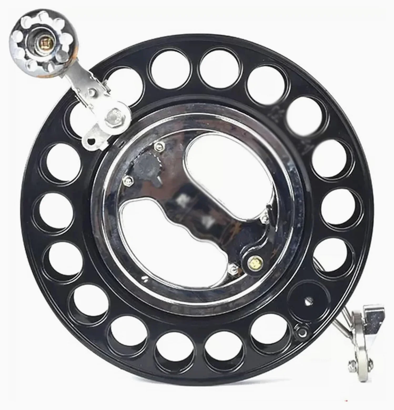 Carrete para Cometas, Bobinador, manija de Rueda con Agarre Carrete, guía Hilo Universal, diseño antirretroceso, Bloqueo Seguridad, Apto for niños y Adultos(Black)