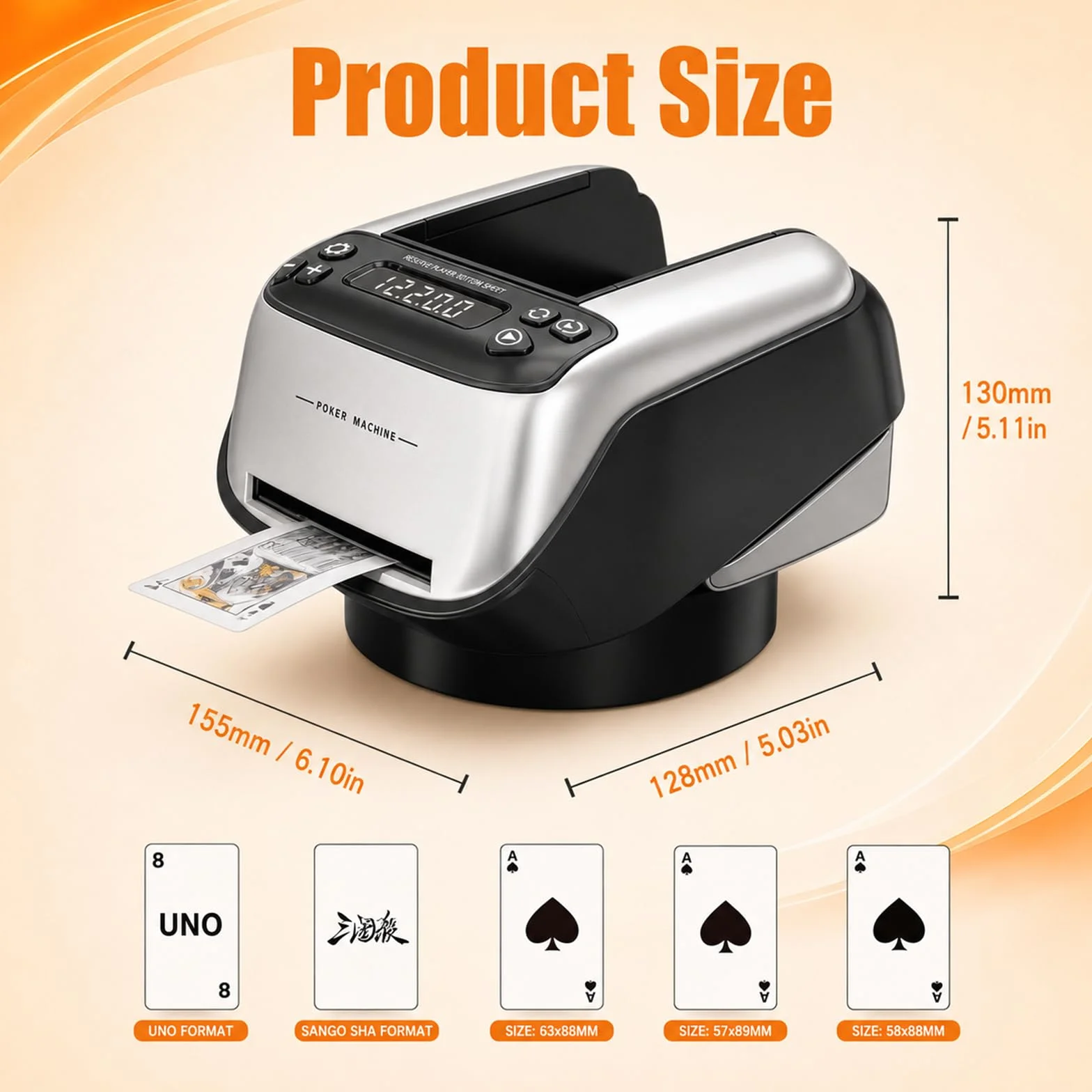Repartidor automático de Cartas, Mezclador y repartidor 2 en 1, Giratorio 360°, con Entrega precisa de Las Cartas, Mecanismo Resistente, para hasta 12 Jugadores en Juegos de Mesa en casa
