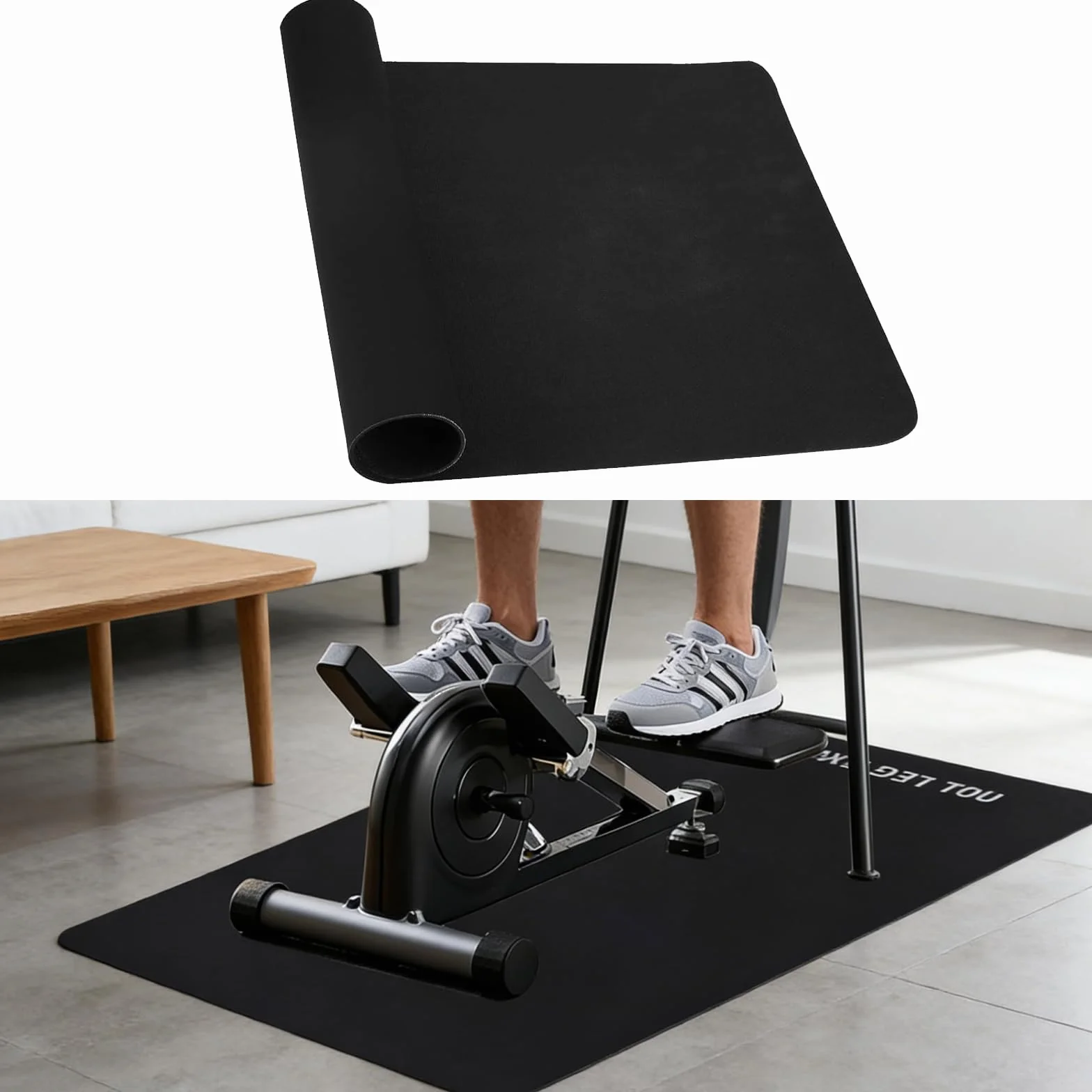 Alfombra de Gimnasio 60x40cm Antideslizante Antirruido Protección Suelo para Máquinas Cardio