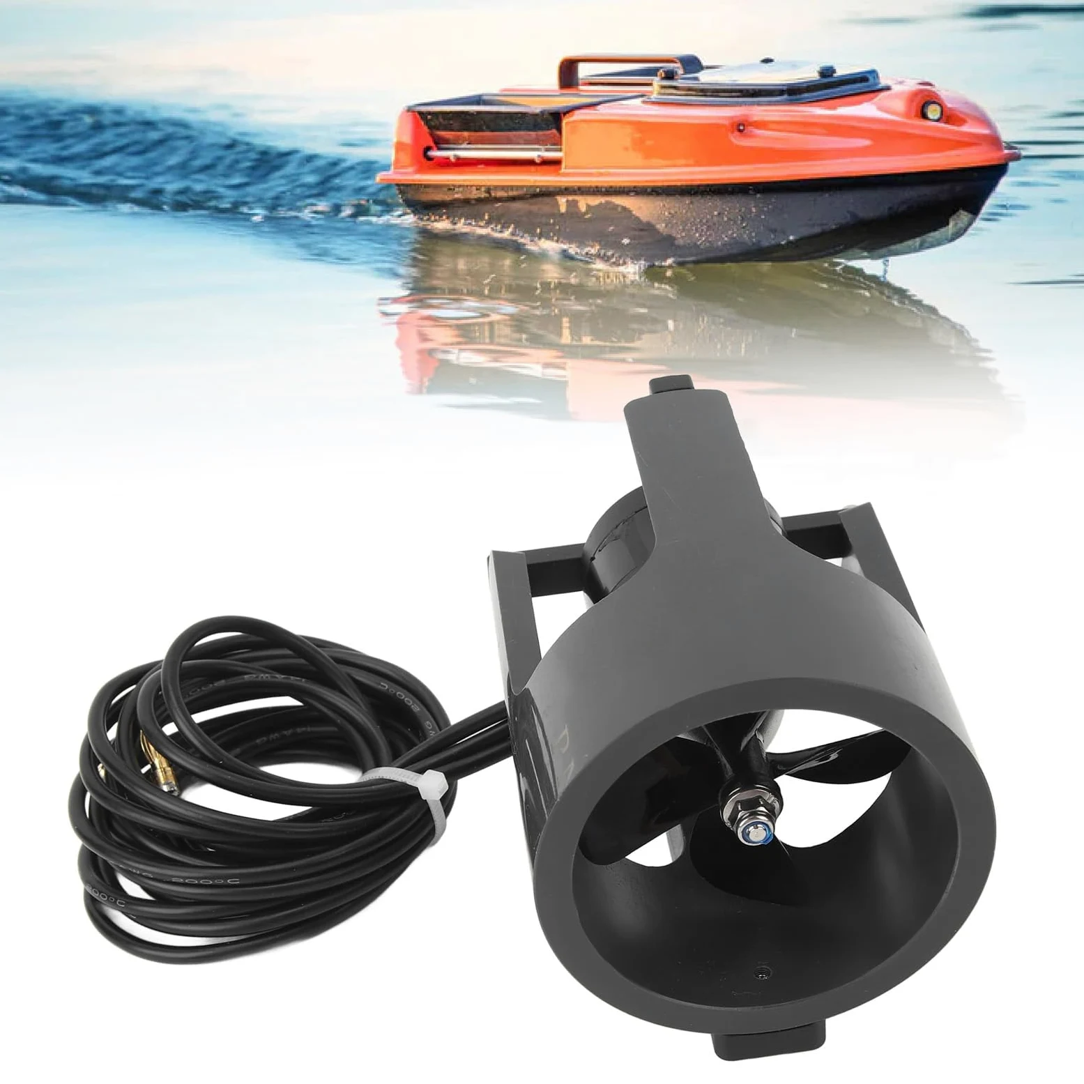 Propulsor Submarino KYO 4T PRO, 12 a 25,2 V Alto Rendimiento Propulsor Submarino del Motor Impermeable sin Escobillas, Kit de Motor de Kayak para Barco de Cebo de Pesca RC (CCW)