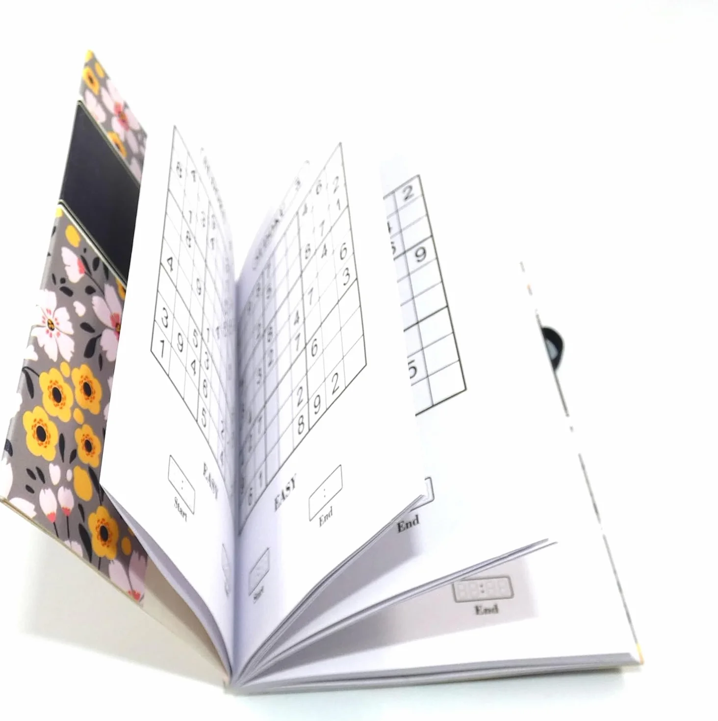 Juego de 2 libros de viaje A6 sudoku crucigramas floral