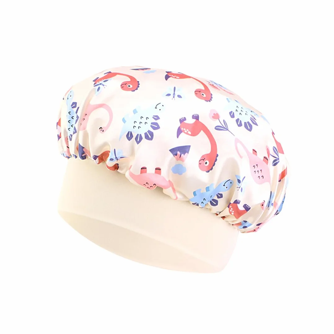 Gorro de Seda para Dormir para Niños Niñas, Gorro Satén Pelo Rizado con Banda Elástica Ancha