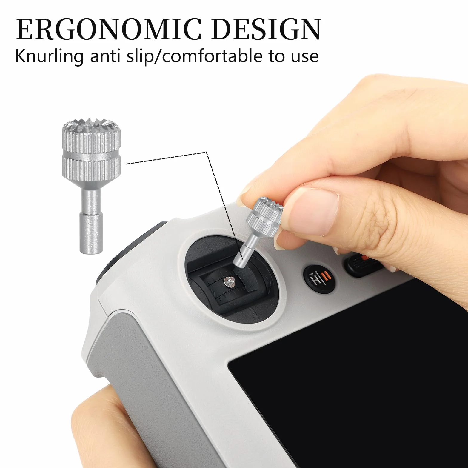 Joystick Mando Compatible para DJI, Palanca DJI RC de Aleación de Aluminio Plateado, Piezas de Repuesto Compatible con RC 1, 2, Air 3, Mini 3 Pro