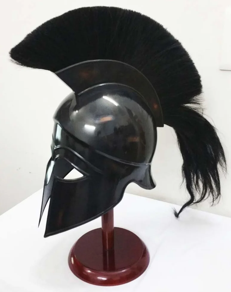 THORINSTRUMENTS Casco griego corintio, casco antiguo medieval armadura caballero espartano réplica casco con soporte libre