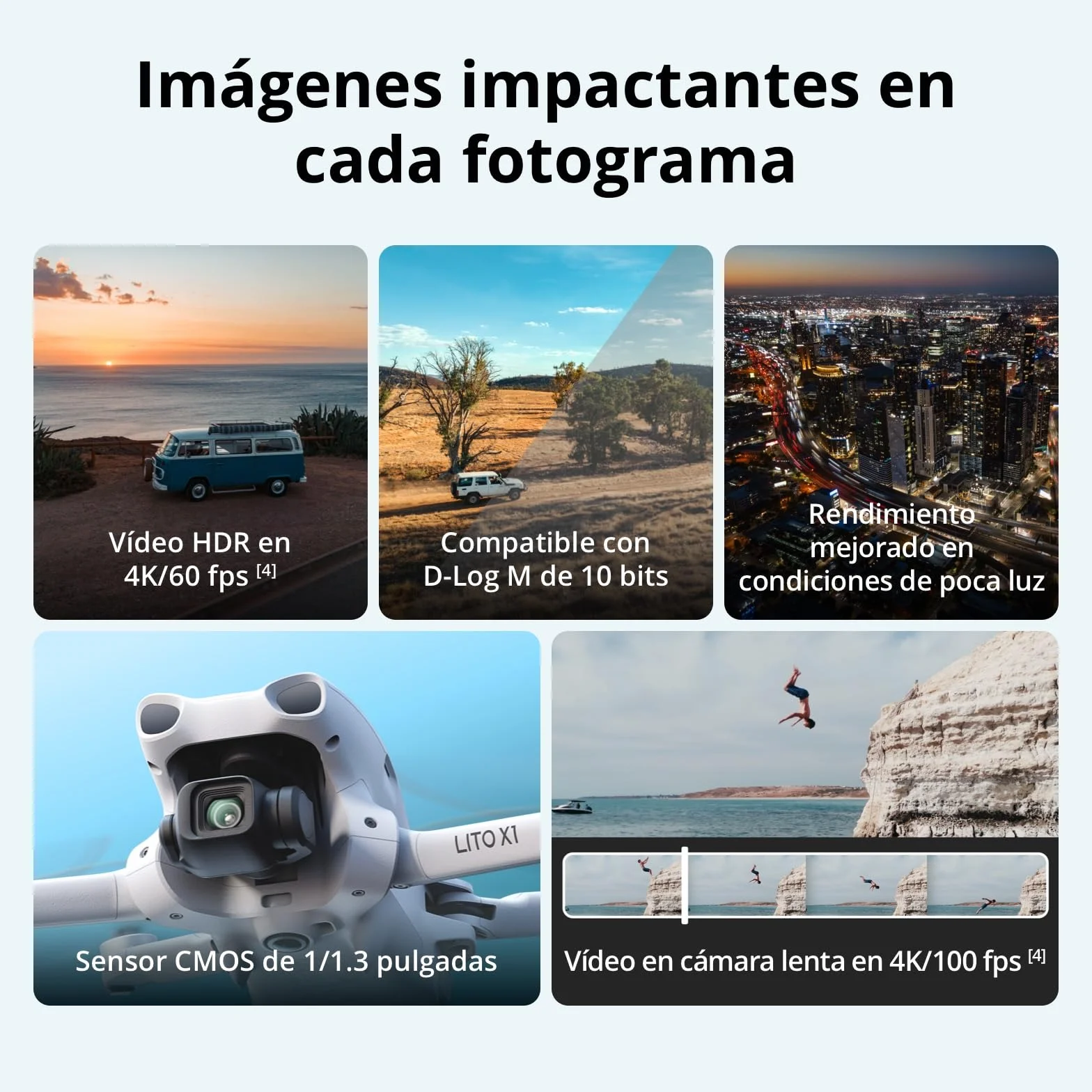 Pack DJI Lito X1 Dos Baterías con DJI RC-N3, dron con cámara 4K fácil de usar para principiantes, detección de obstáculos, ActiveTrack, sensor de 1/1.3 pulgadas, ligero para adultos, C0