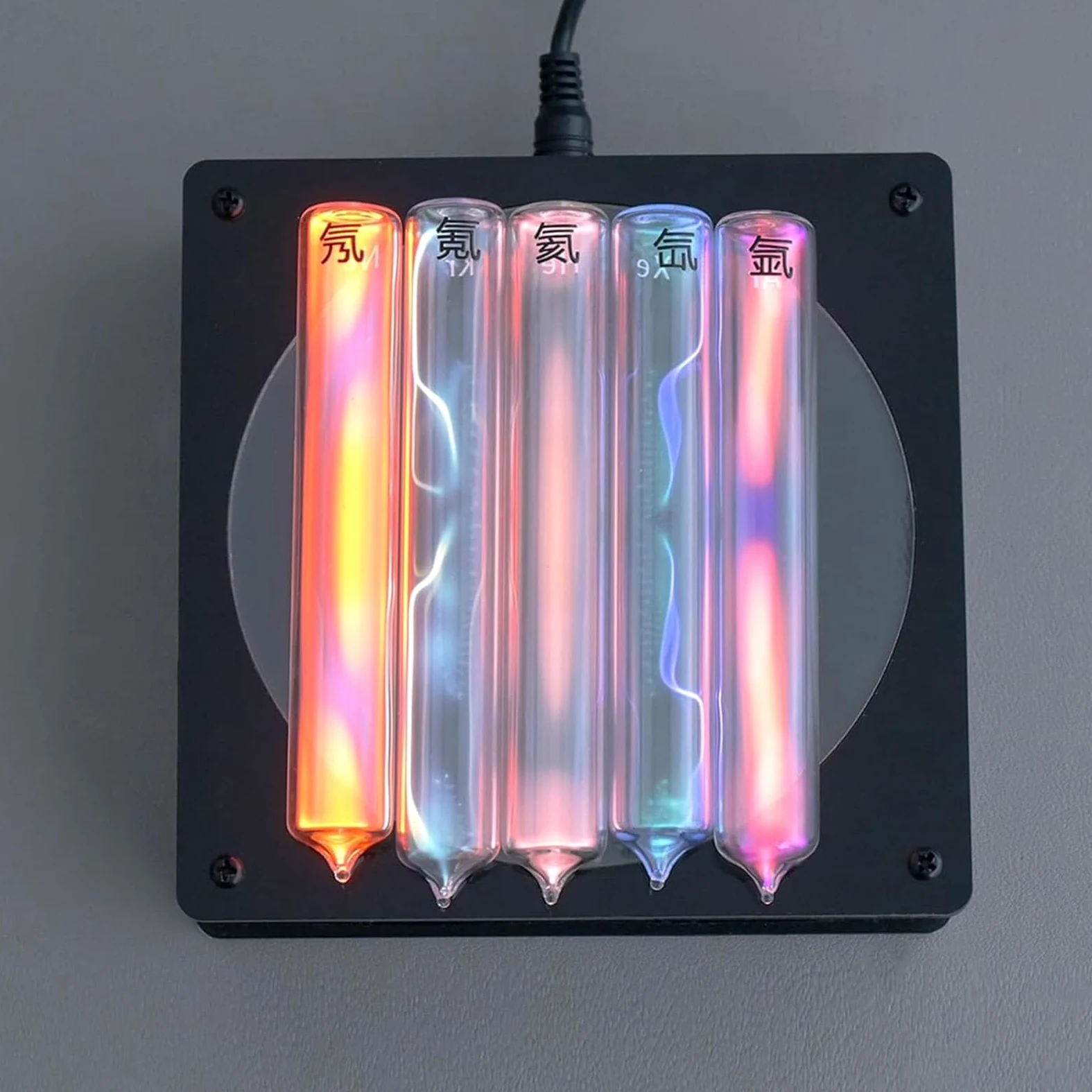 Lámpara con 5 Tubos De Plasma, Dispositivo Luminoso De Vidrio con Tubos De Plasma, Luz De Neón con Gases Raros, para Decoración De Fiestas, Señal De Advertencia para Actividades Al Aire Libre