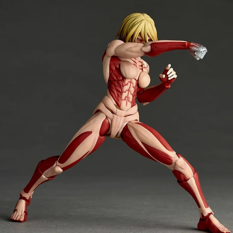 2 piezas Reiner Braun y Annie Leonhart Figura, Super Acción Estatua Pose de Lucha Titan Levi Articulaciones Movibles Modelo con Accesorios Colección Figurilla Ornamentos para Escritorio