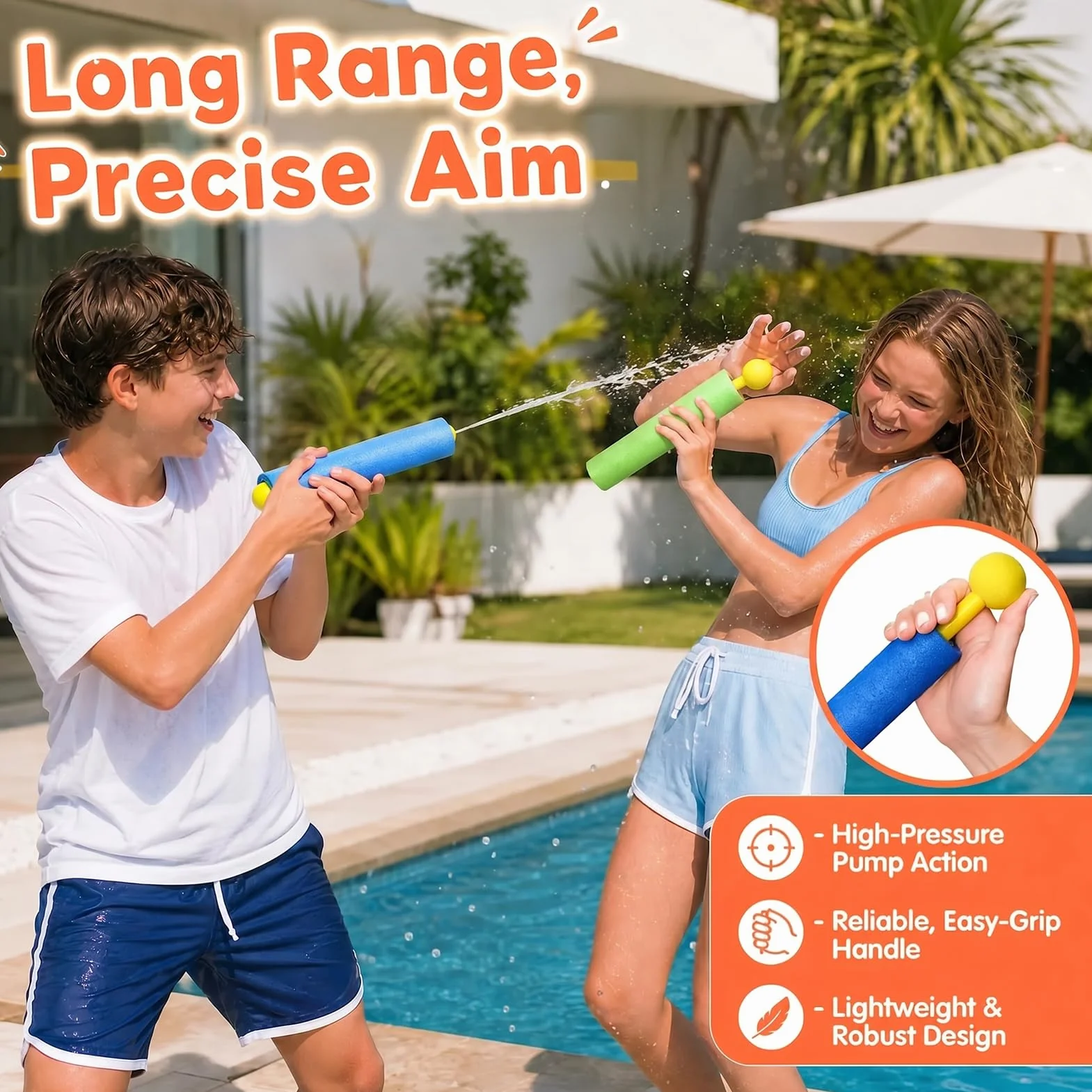 Pistolas de Agua de Espuma para Niños, Pack de 16 Mini Juguetes Acuáticos, Juguetes de Piscina para Niños y Niñas, Juguetes de Verano para Playa, Jardín y Fiesta Infantil
