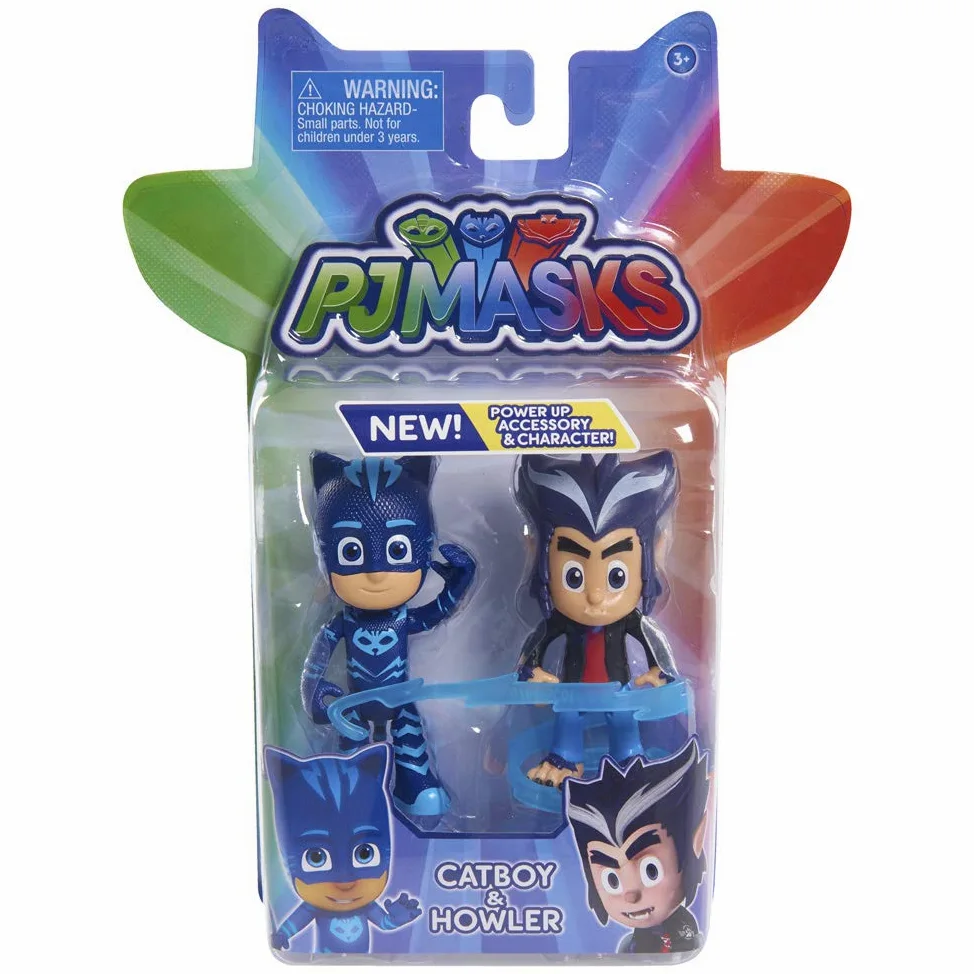 PJ Masks - Pack de 2 Figuras con Luz (GATUNO Y WOLFIE HOW )