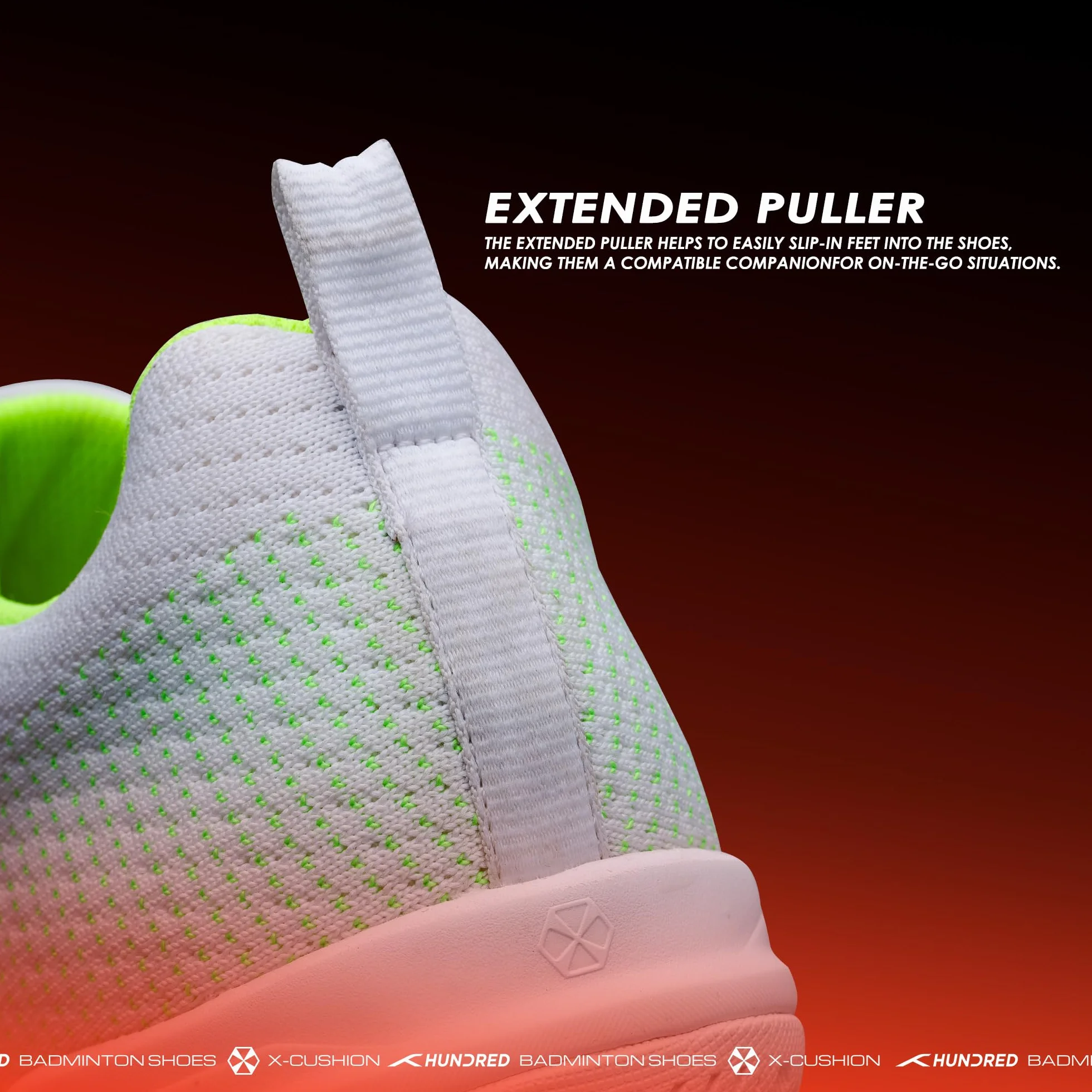 HUNDRED Blade Lite Non Marking Badminton Shoes Unisex Knitted Upper Rubber Sole
