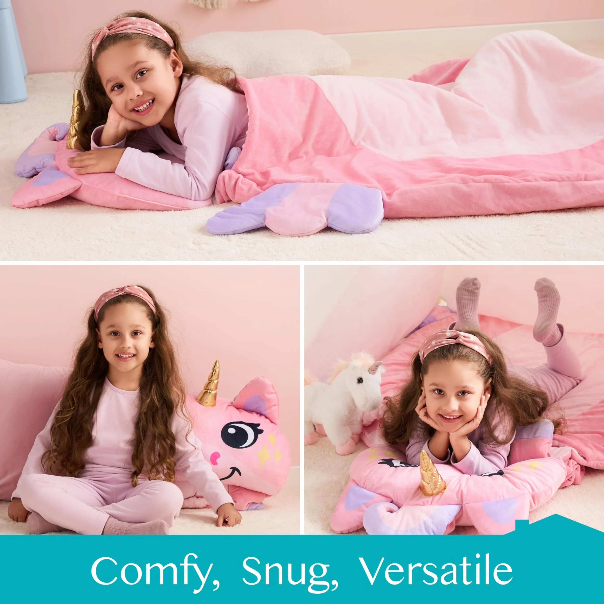 JOIEDOMI -Colchoneta para Siesta para niños pequeños de 152 x 99 cm con Almohada y Manta para niños en Edad Preescolar a Partir de 3 años - Saco de Dormir para niños