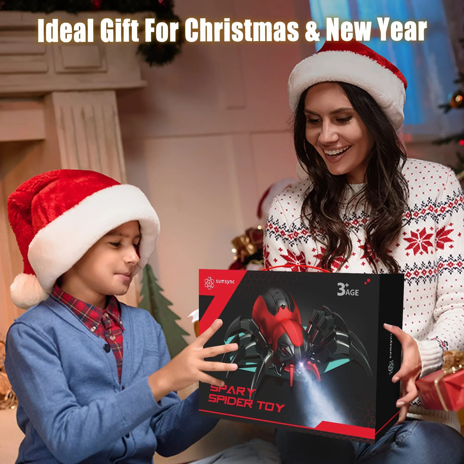 Araña RC Juguete de Araña con Control Remoto - Efectos Musicales, Luces LED, Regalo para Niños/as de 3 a 12 Años