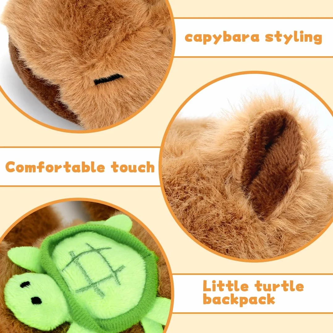 Pulsera Capybara Slap Snap de Peluche con Mochila Tortuga Regalo Niñas Niños
