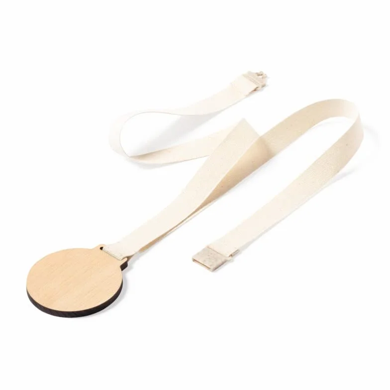 Medallas de Madera con Cordon de Algodon 10 Piezas