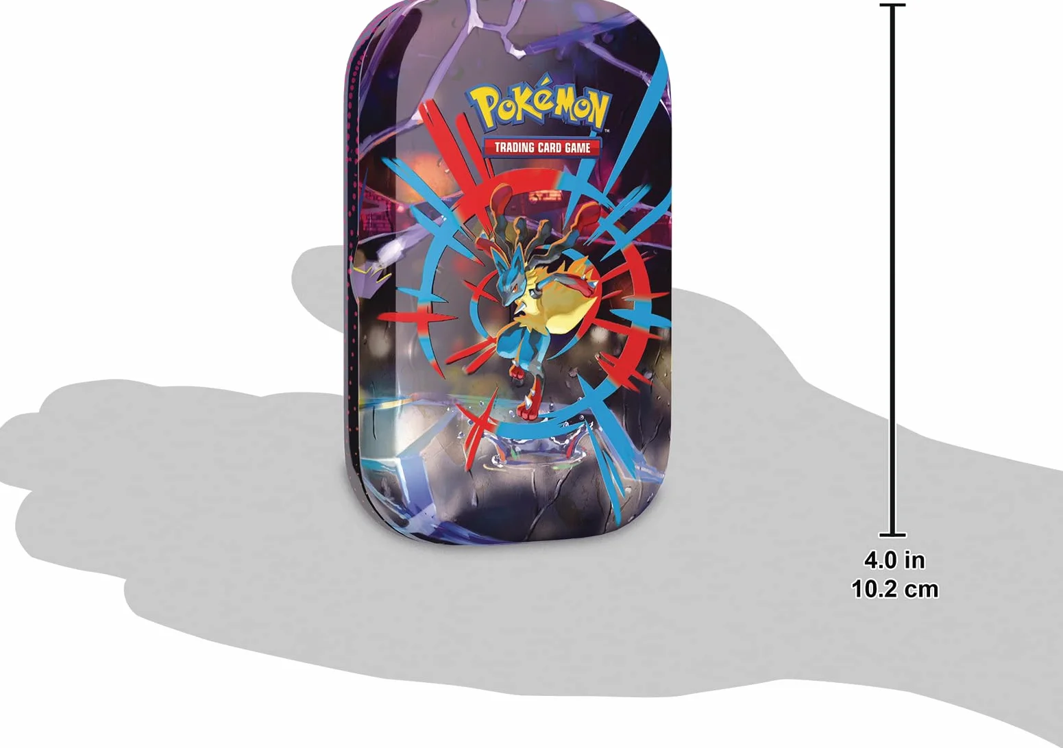 Pokémon: Minilata Megahéroes de Mega-Lucario de JCC Pokémon (1 Pegatina, 1 Tarjeta ilustrada y 2 Sobres de Mejora)