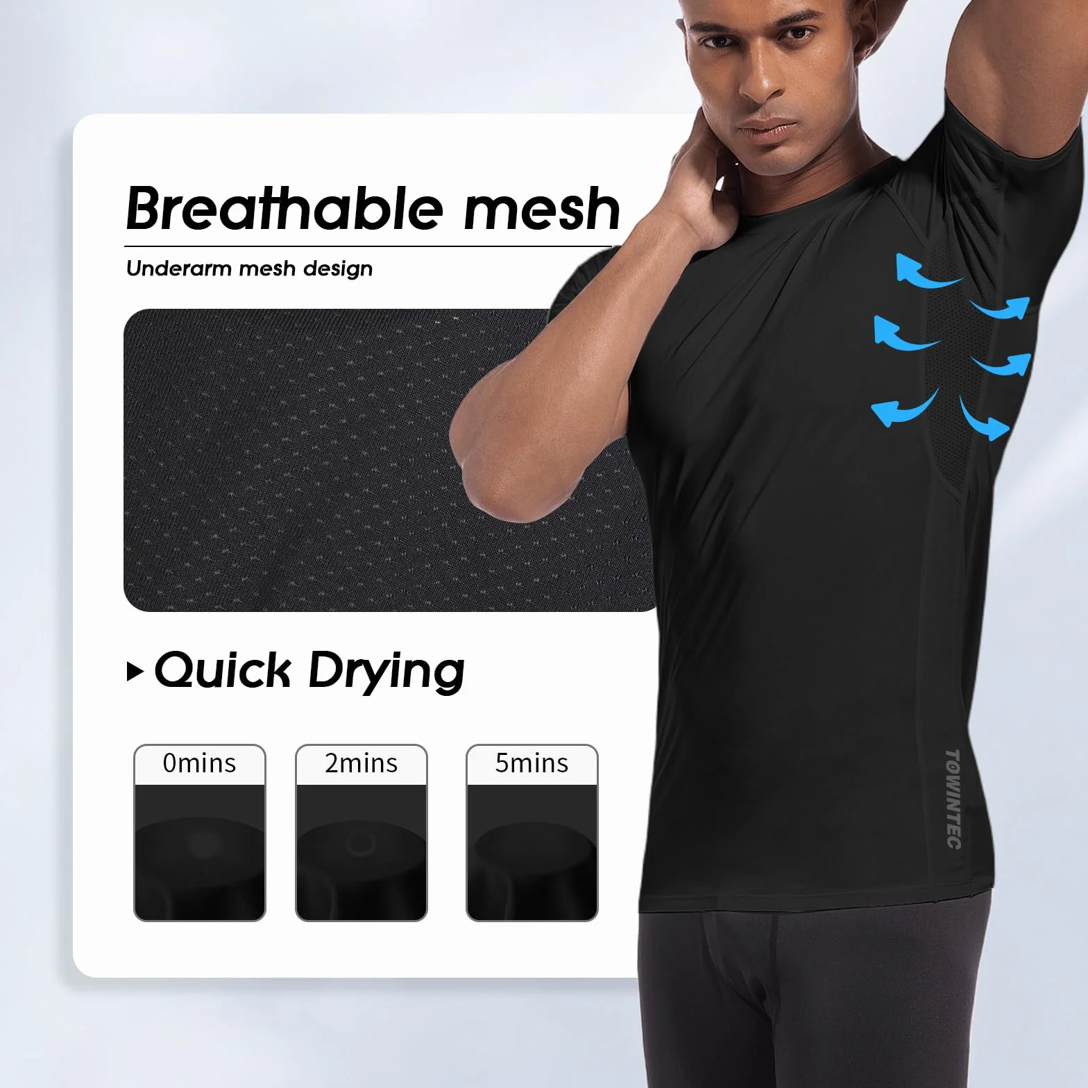 Camiseta de Compresión Hombre Manga Corta Running Secado Rápido Malla Gimnasio Deportes