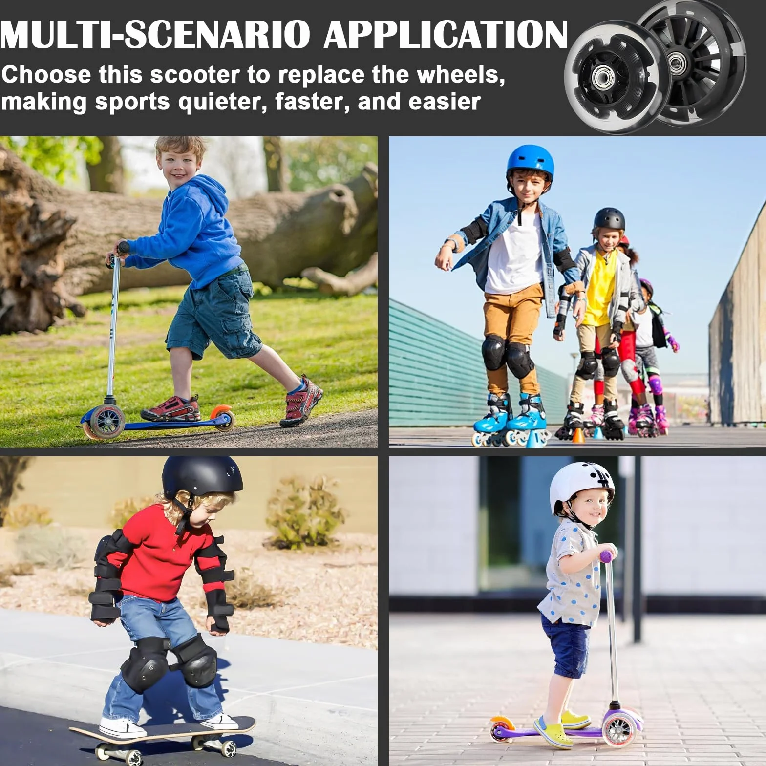Ruedas de repuesto para scooter 120 mm 80 mm 4 ruedas acrobacias