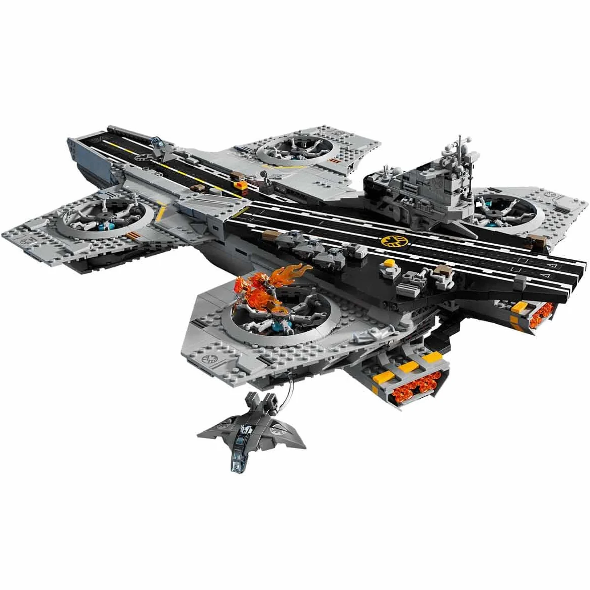 LEGO | Marvel Helitransporte de S.H.I.E.L.D. – Kit de Construcción para Adultos de Portaaviones – 6 Minifiguras inc. Capitán América y Nick Furia – Decoración para la Estantería - Idea de Regalo 76354