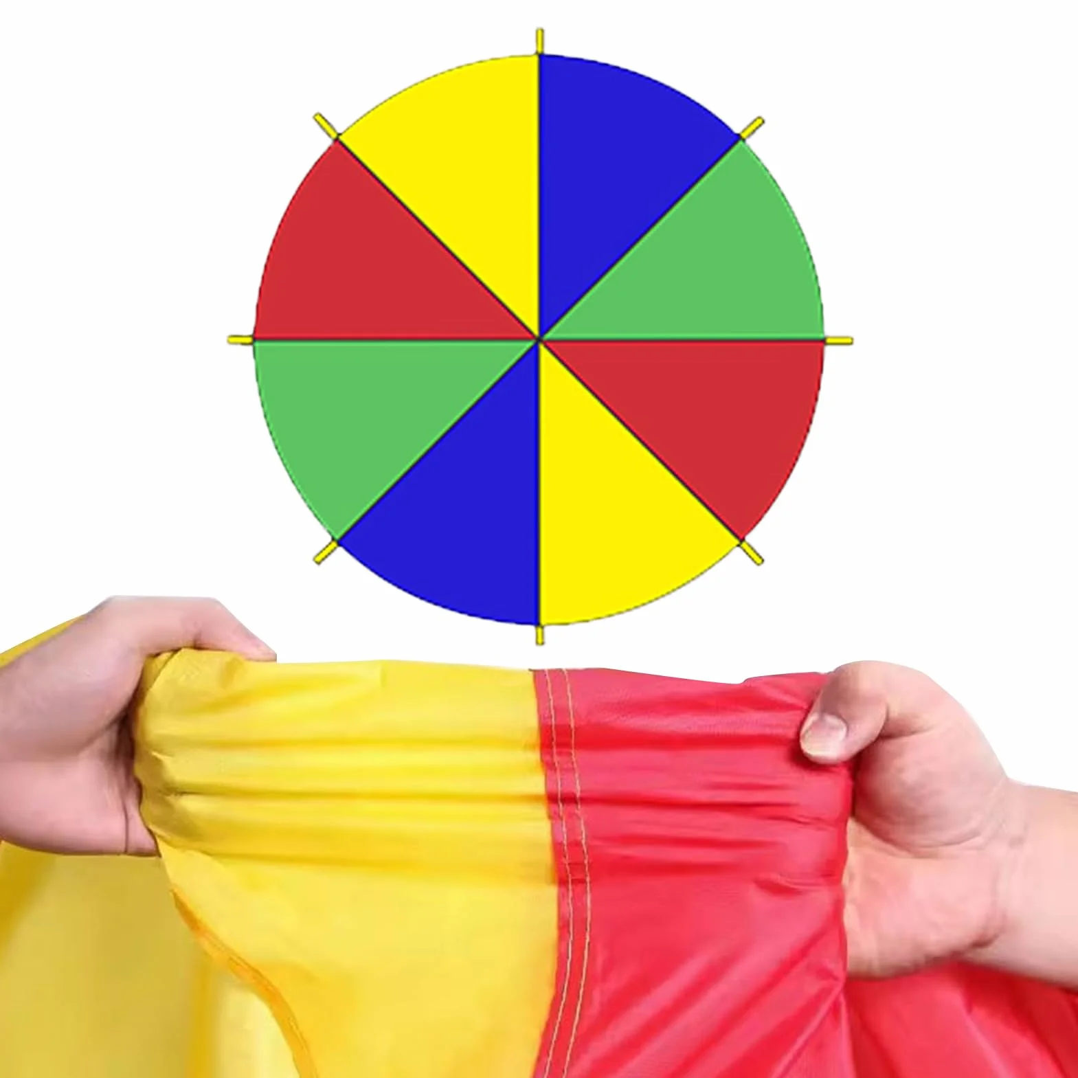 Paracaídas para niños, Rainbow Parachute,Coloridos niños en paracaídas con mangos | al aire libre, juegos de cooperación de carpa para la clase de gimnasio de la escuela primaria, patio traser