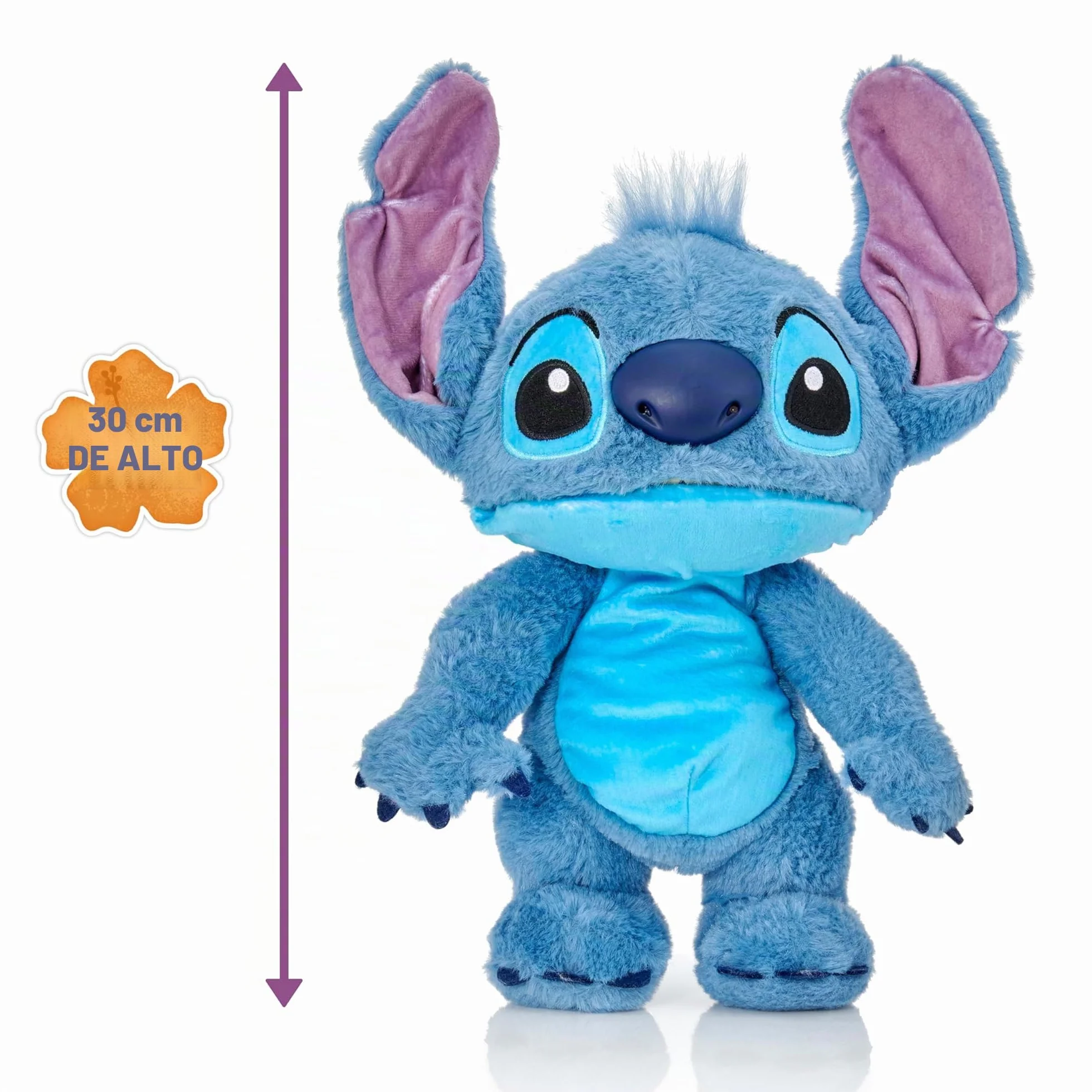 Wow! Stuff Disney Chatty Stitch Deluxe Puppetronic, muñeca animatrónica interactiva con más de 50 Sonidos, Habla y se Mueve, tamaño Aprox. 30 cm, para niños y Adultos