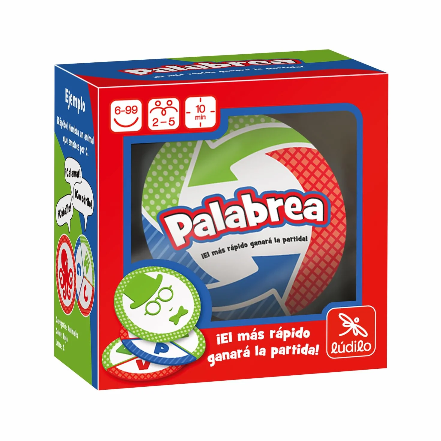 Ludilo - Palabrea | Juegos De Mesa Niños 6 Años O Más | Juegos Educativos 6 Años O Más | Juego Cartas Niños 10 Minutos De Duración | Juego De Mesa De 2 A 5 Jugadores | Regalos para Niños
