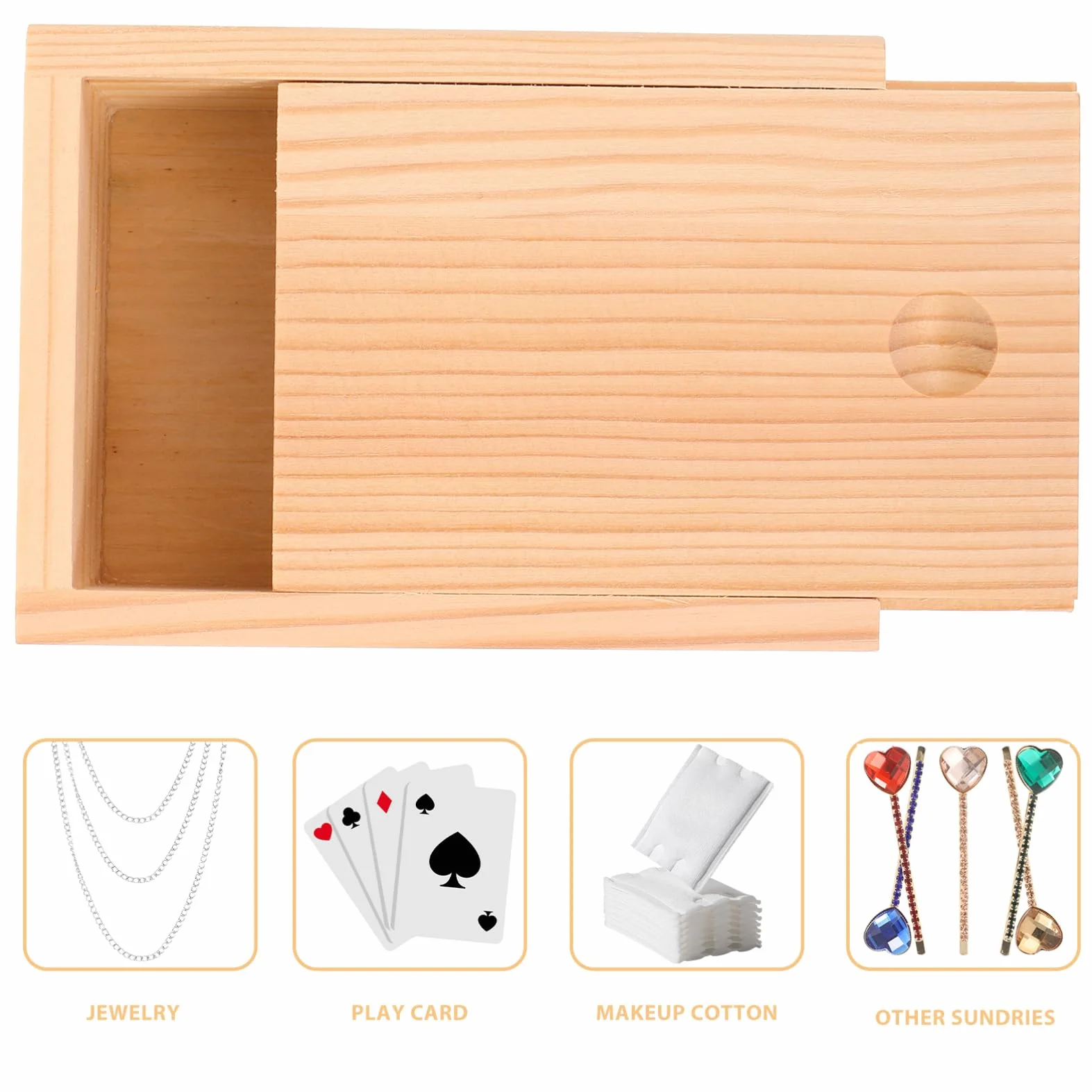 Mobestech Caja De Almacenamiento De Cartas De Madera Con Tapa Organizador De Barajas De Poker Cartas Contenedor Para Almacenaje De Objetos Pequeños Y Accesorios Para Uso Diario