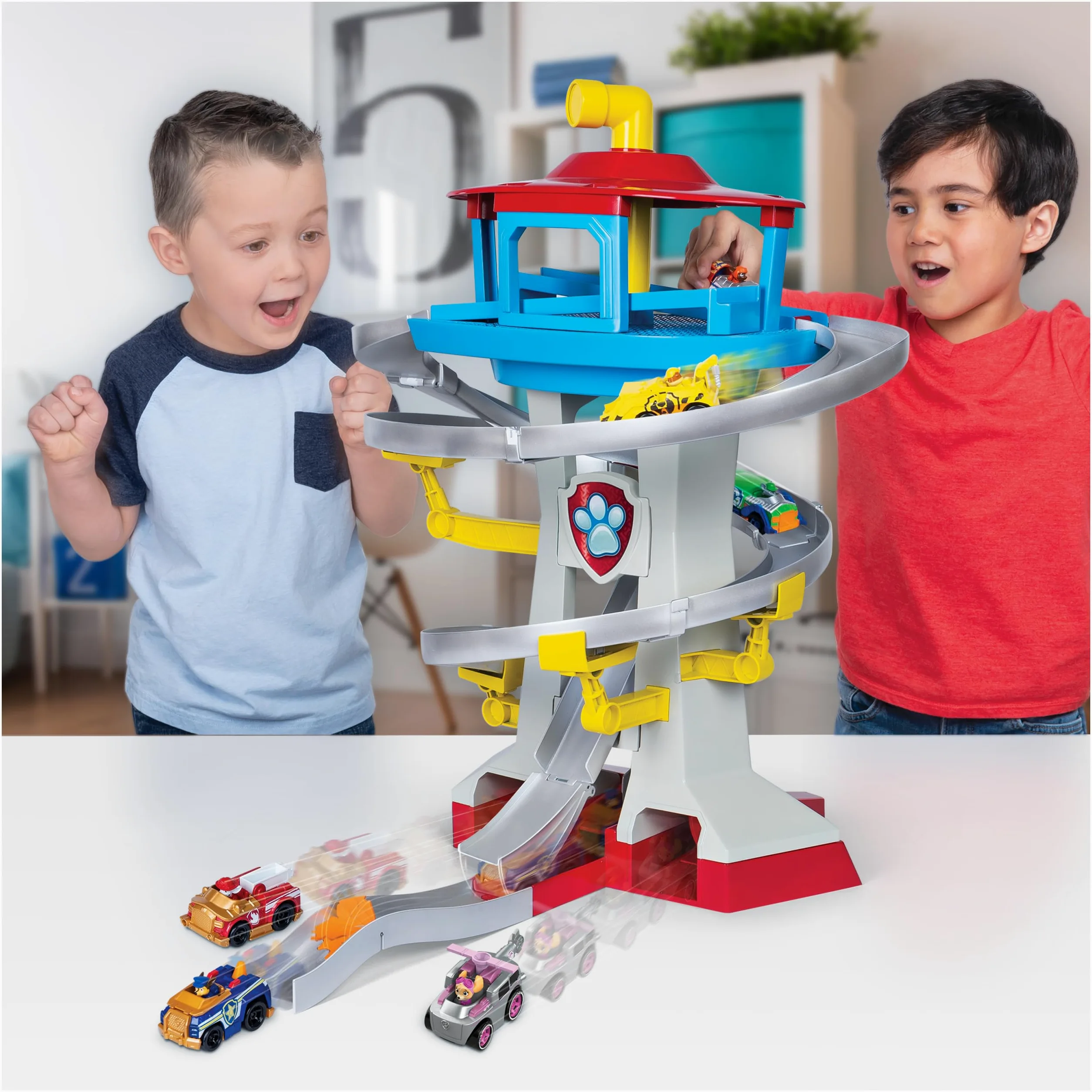 Paw Patrol True Metal Adventure Bay Rescue Way - Juego con 2 vehículos exclusivos, Escala 1:55