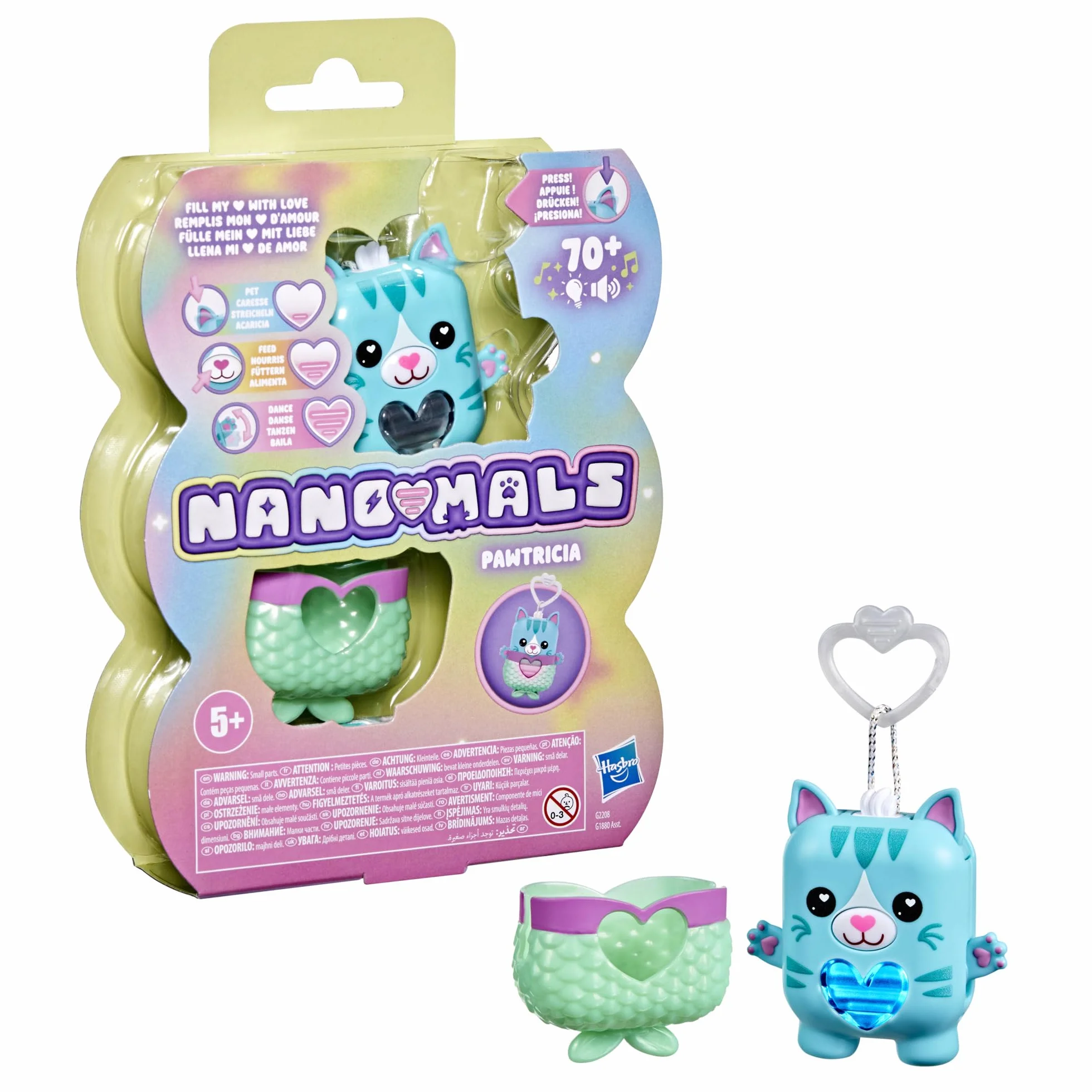Hasbro Nano-mals, Pawtricia la gatita Azul, Mascota electrónica de Tipo Fidget