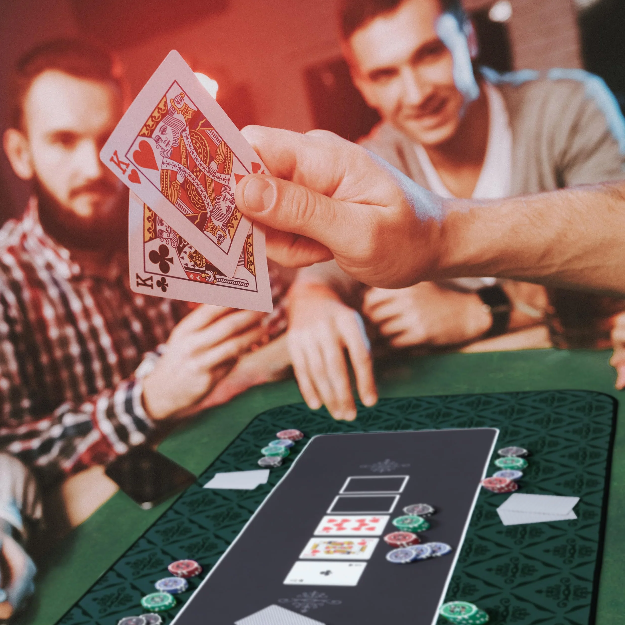 Relaxdays Tapete de Póker 120x60cm, Texas Holdem, Casino, Mantel Mesa Póquer Grande, Antideslizante, Poliéster, Negro