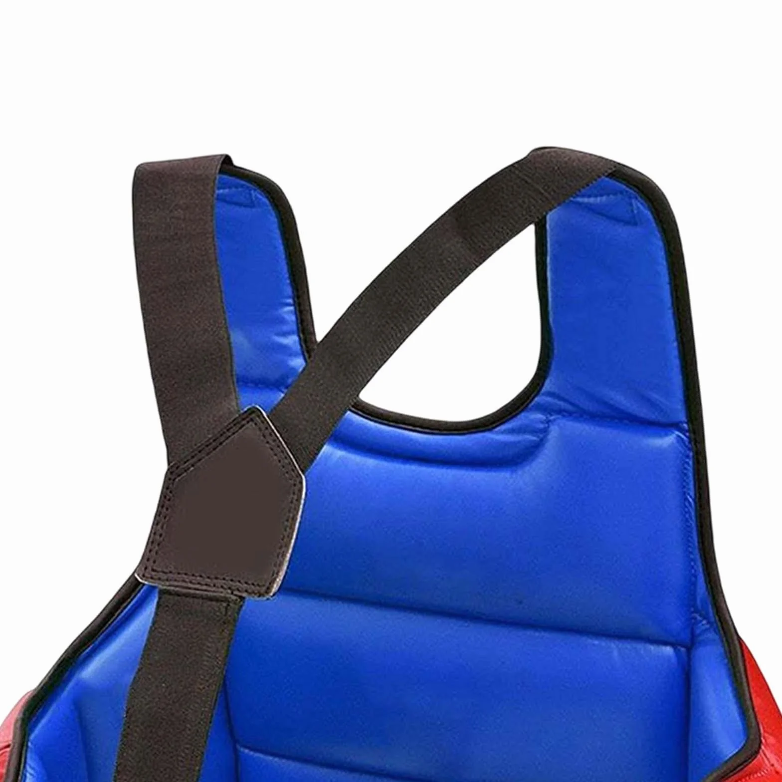 Chaleco Protector de Karate Reversible Ajustable, Escudo de Pecho para Taekwondo Boxeo, Rojo Azul M