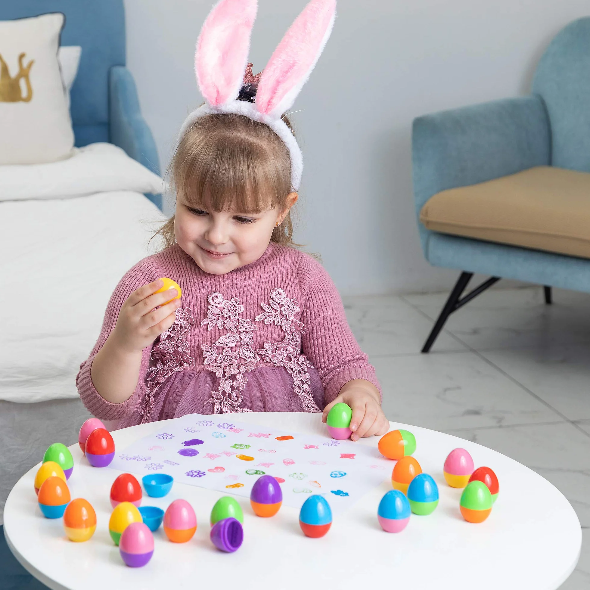 JOYIN 24 sellos de huevos de Pascua, grandes juguetes de Pascua para juegos de caza de huevos de Pascua, fiesta temática de Pascua, cosas de huevos de Pascua, rellenos de cestas de Pascua