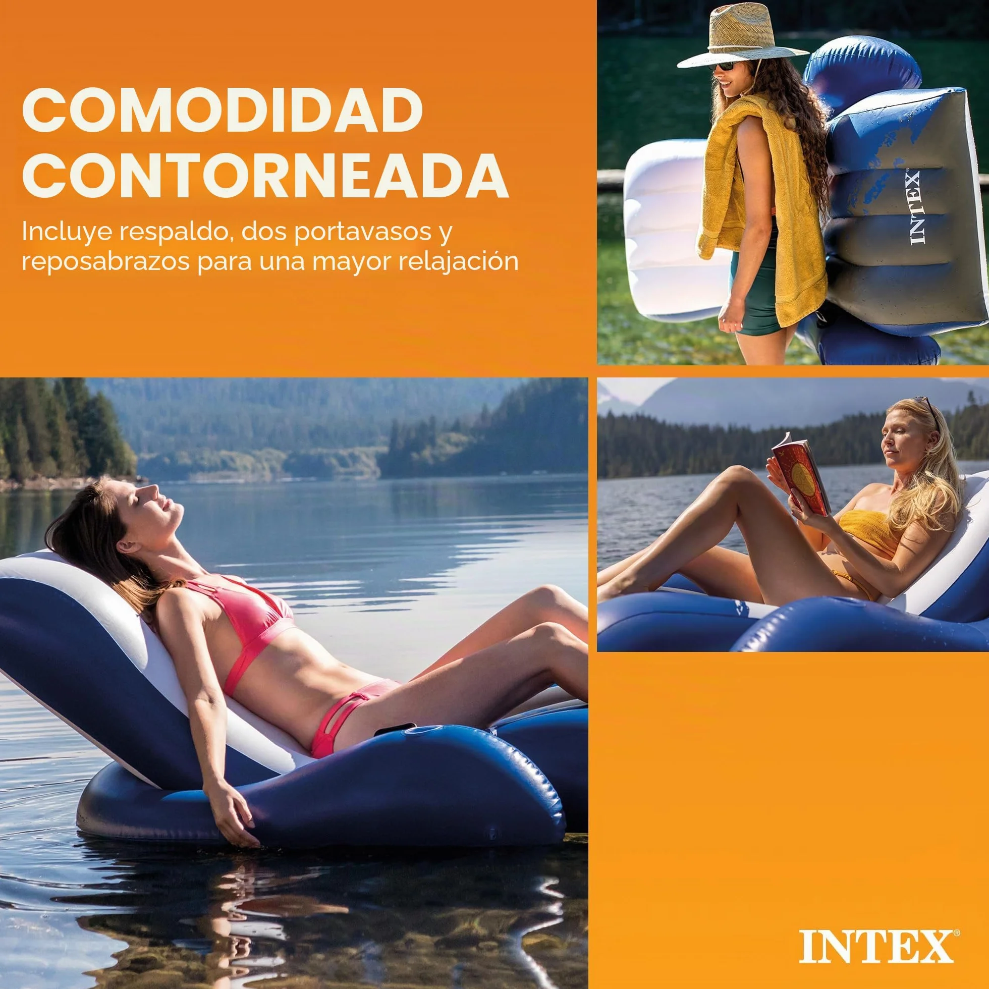 Floating Recliner Inflatable Lounge 71in x 53in