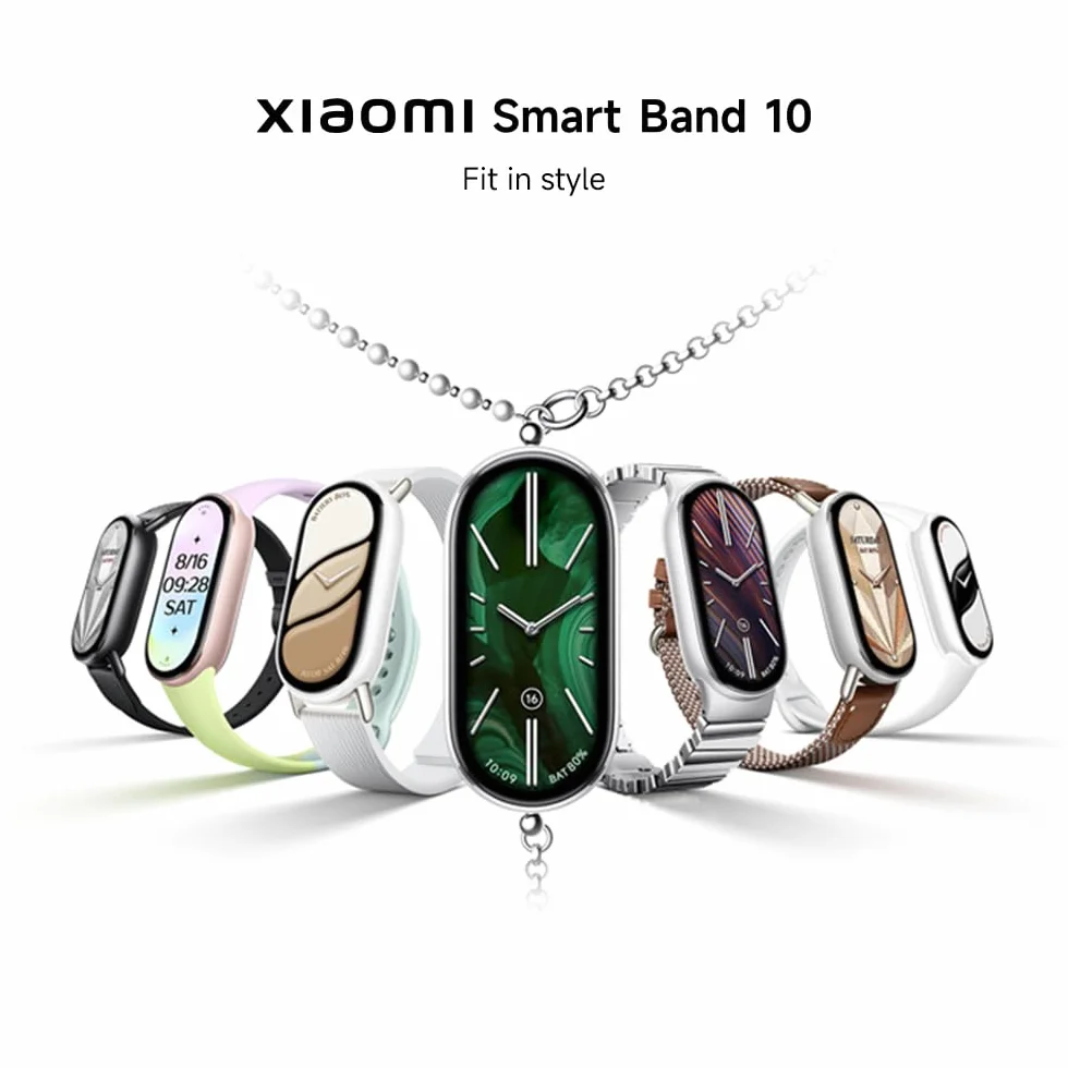 Xiaomi Smartband 10, Pantalla AMOLED 1,72", Carga rápida, 150+ Modos Deportivos, Monitorización Salud y Sueño, HyperOS 2.0, Impermeable 5ATM, Brújula