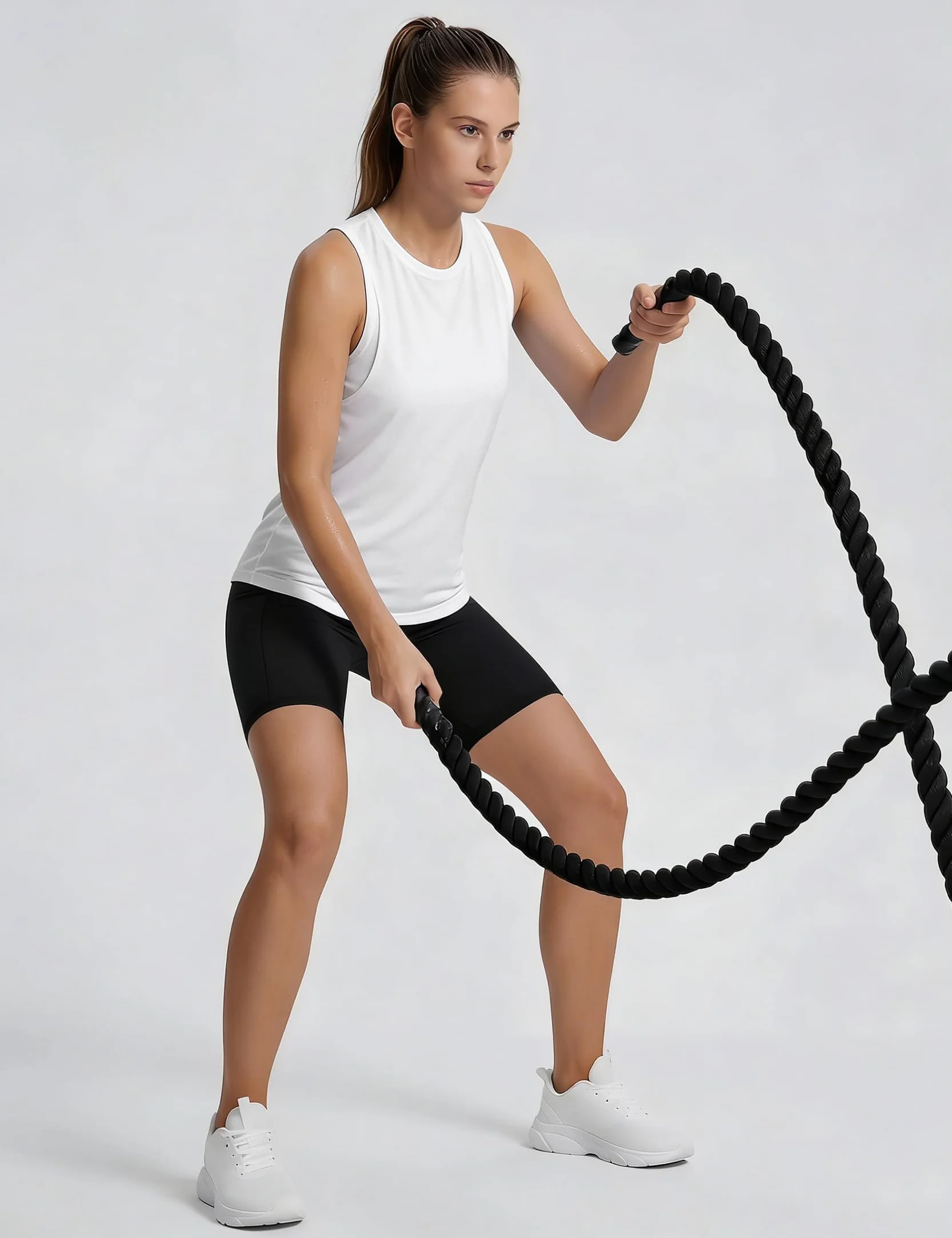 Camiseta Deportiva Mujer Tirantes Malla Transpirable Fitness Yoga Running S-3XL