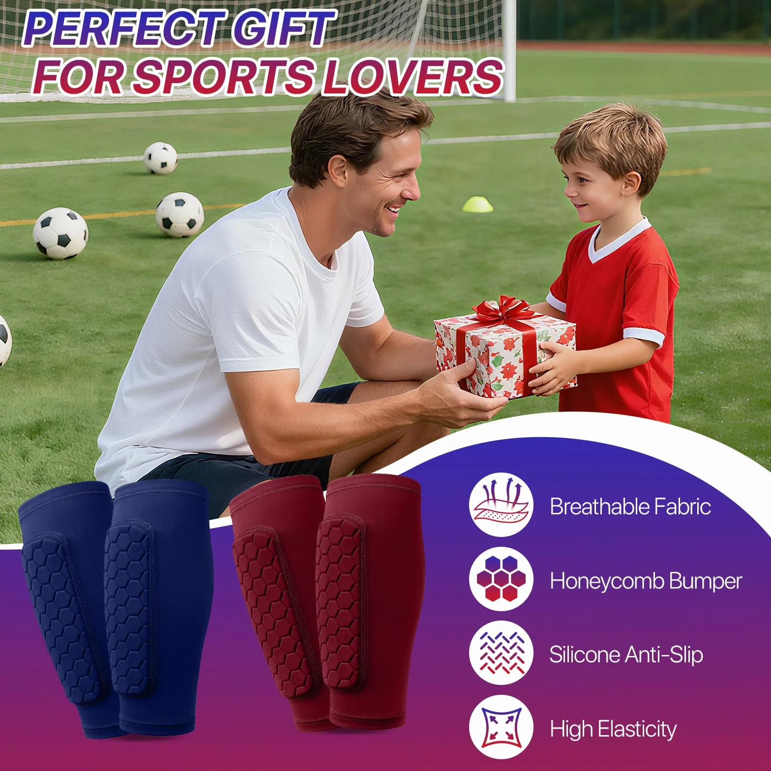 Pardofelis Espinilleras de Futbol para Niño Adultos Protección Pantorrilla Transpirable Antideslizante Anticolisión