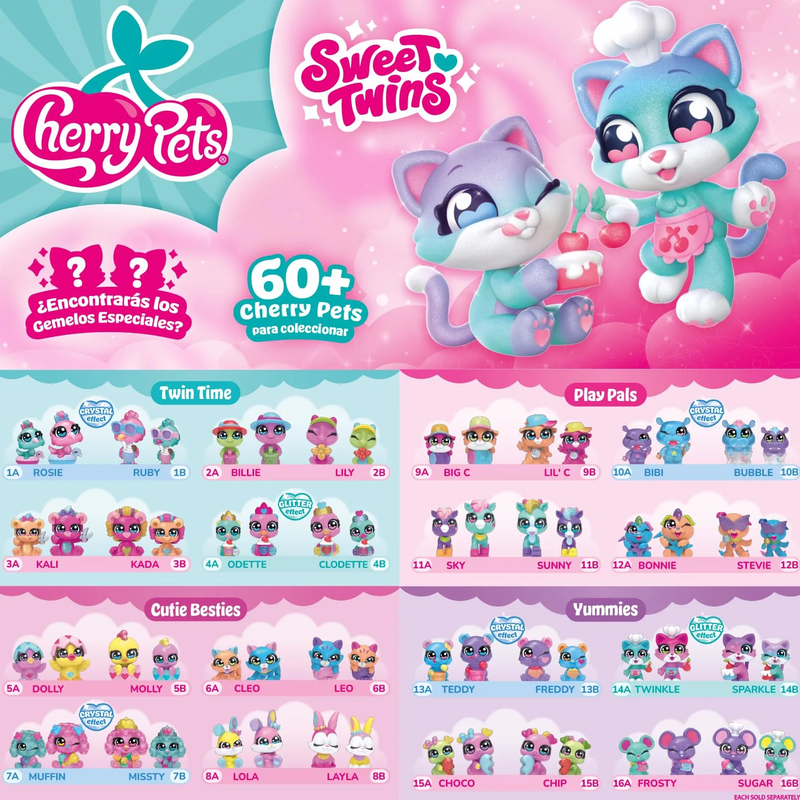Sweet Twins Series Twin Pack 2 Figuras Coleccionables Gemelas Sorpresa 1 Checklist