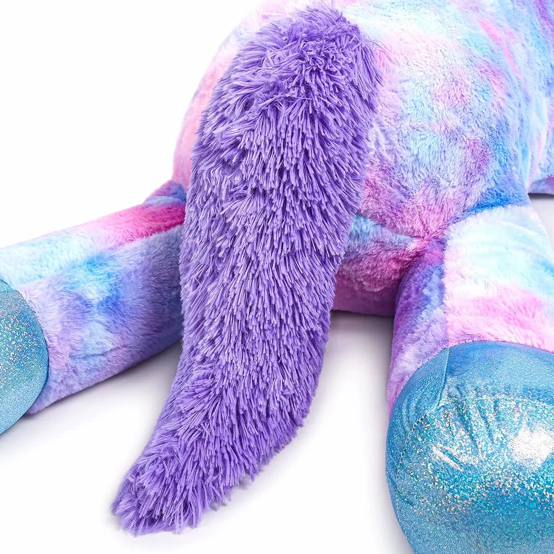 Unicornio Gigante Juguetes Peluche Grande Arcoíris Púrpura Unicornio Animales de Peluche （Azul,80CM